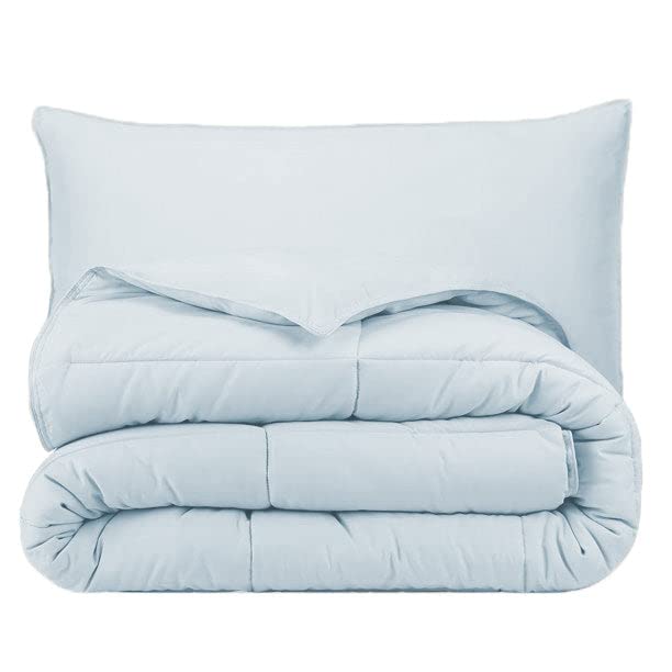 Pillowtex 3-Piece All Season Comforter Set with Matching Pillow Shams - Twin/Twin XL Size Soft Cream Bedding for Cozy Sleep & Guest Room Decor