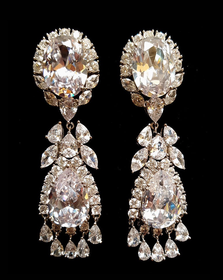 Stephanie Browne Liz Statement Crystal Bridal Earrings – Elegant Wedding Jewelry for Brides, Bridesmaids & Special Occasions
