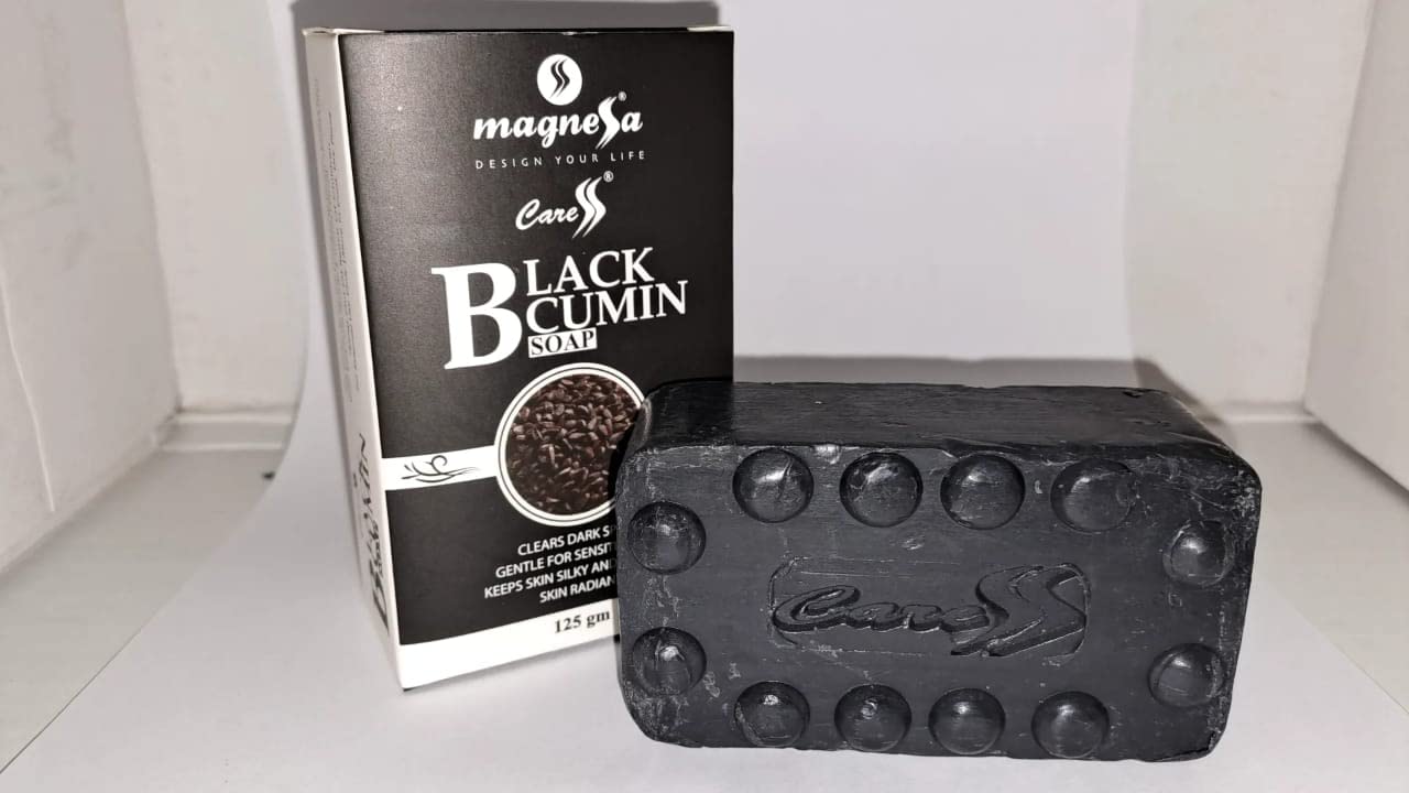 Magnessa Black Cumin Soap (125g) - Natural Skin Cleansing Bar for Acne, Eczema & Psoriasis Relief | Gentle Face & Body Wash for Sensitive Skin | Perfect for Daily Skincare Routine