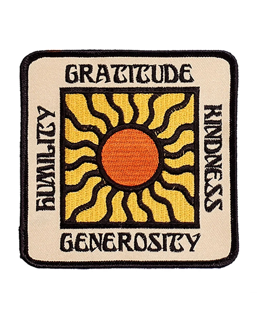 Gratitude Large Patch - Embroidered Iron-On Applique for DIY Crafts, Clothing & Accessories - Perfect for Scrapbooking, Sewing Projects & Personalized Gifts