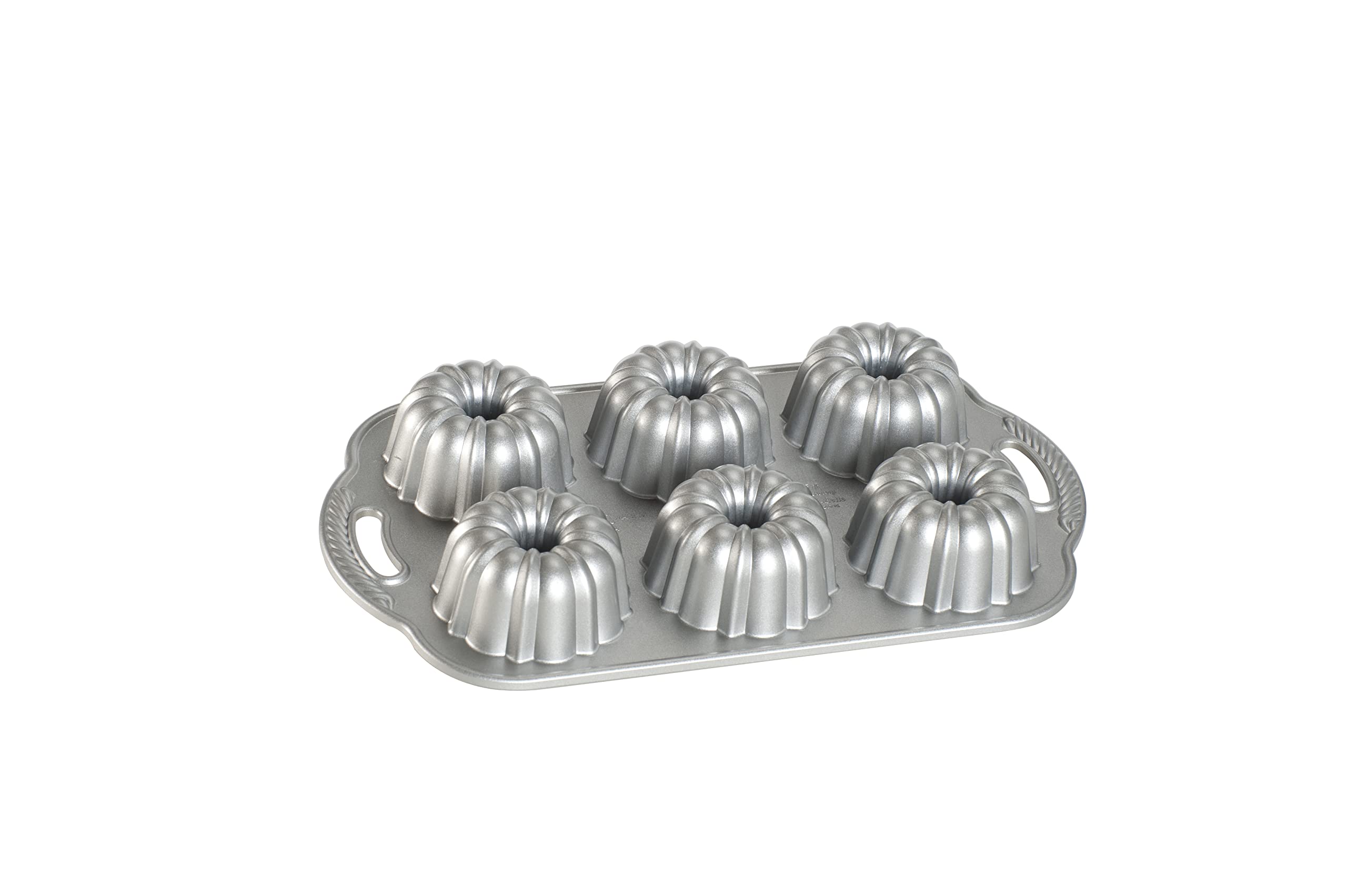Nordic Ware Platinum Collection Anniversary Bundtlette Pan - 6-Cup Nonstick Mini Bundt Cake Pan for Baking, Perfect for Anniversary Gifts, Holiday Desserts & Party Treats