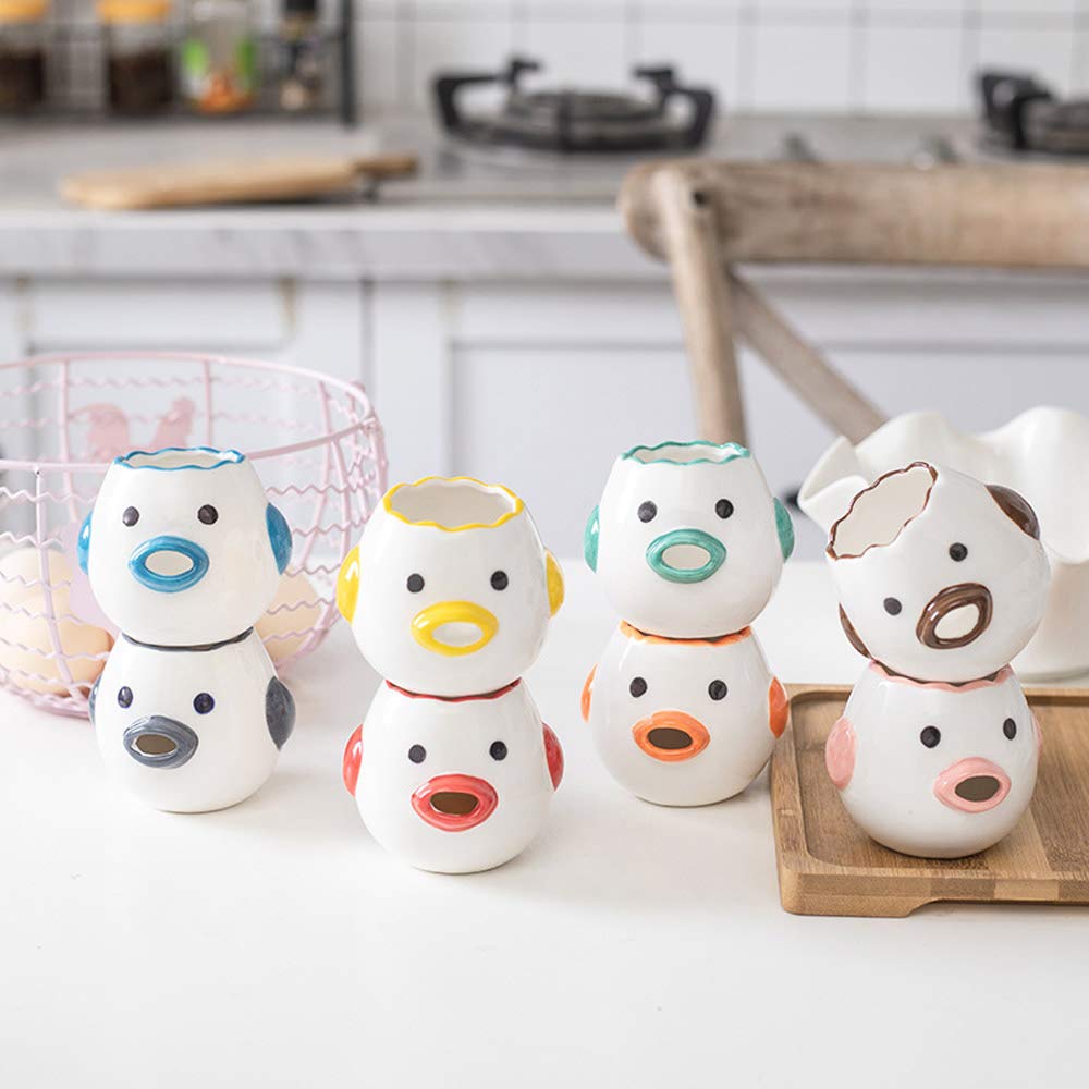 Premium Egg Yolk Separator - Cute Ceramic Chicken Design for Easy Egg White Separation | Automatic Baking Tool for Cakes, Cookies & Desserts | Upgrade Blue Chick Style | Perfect for Home Bakers & Cooking Enthusiasts