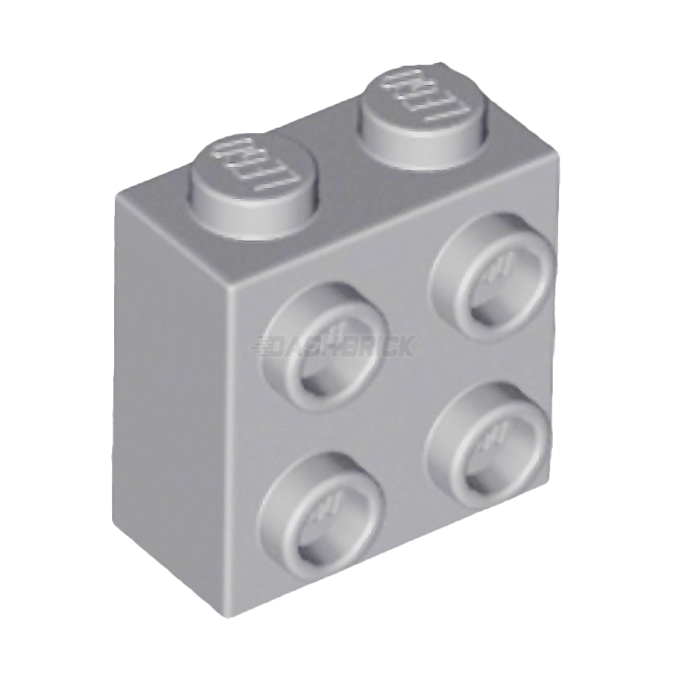 LEGO Brick 1x2x1 2/3 with Studs on One Side - Light Gray (Part 22885/6123809) for Building, DIY Projects & Creative Play