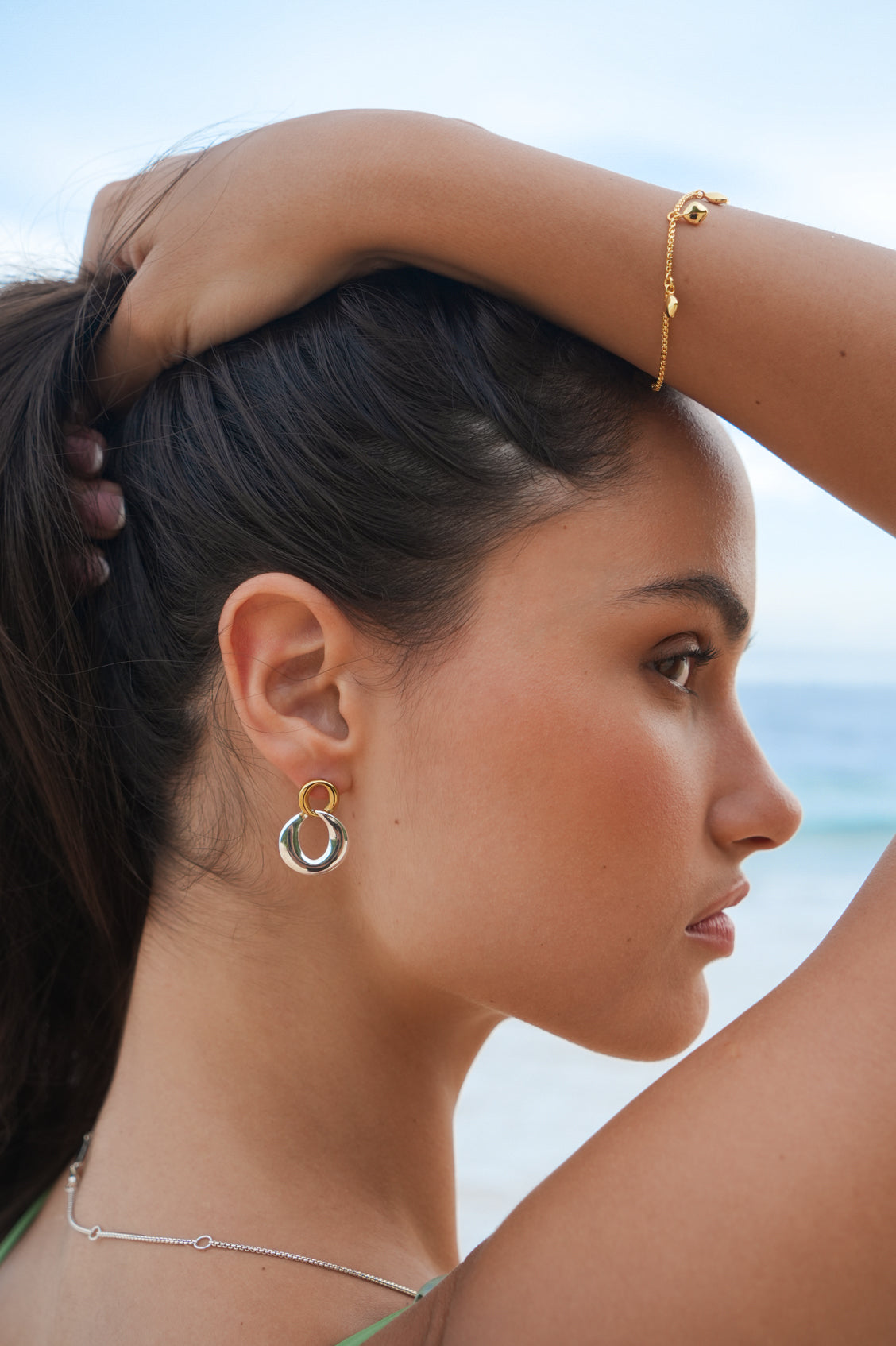 Gold and Silver Link Hoop Earrings for Women - Trendy Chunky Chain Hoops for Everyday Wear, Parties & Gifts