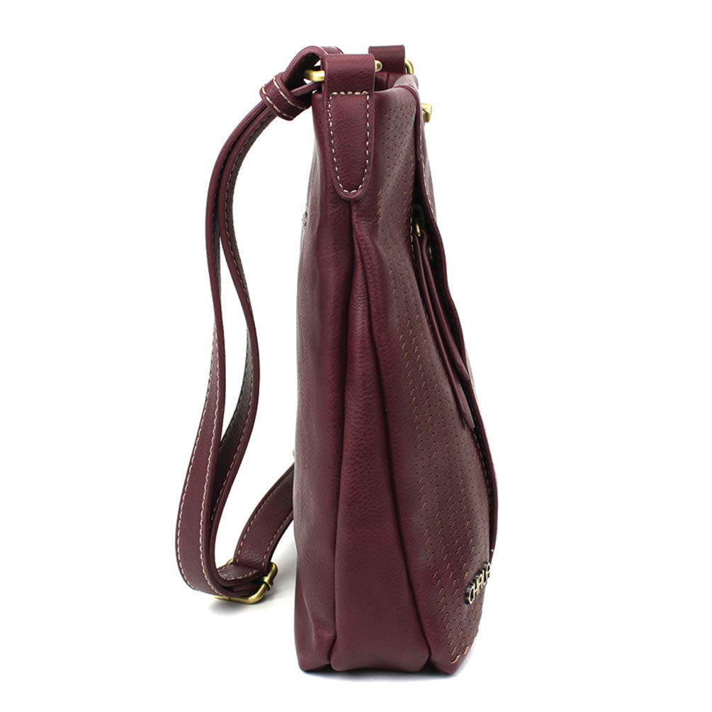 CHALA Laser Cut Crossbody Bag - Faux Leather Purse for Women, Stylish Plum Shoulder Bag - Perfect for Work, Travel & Everyday Use
