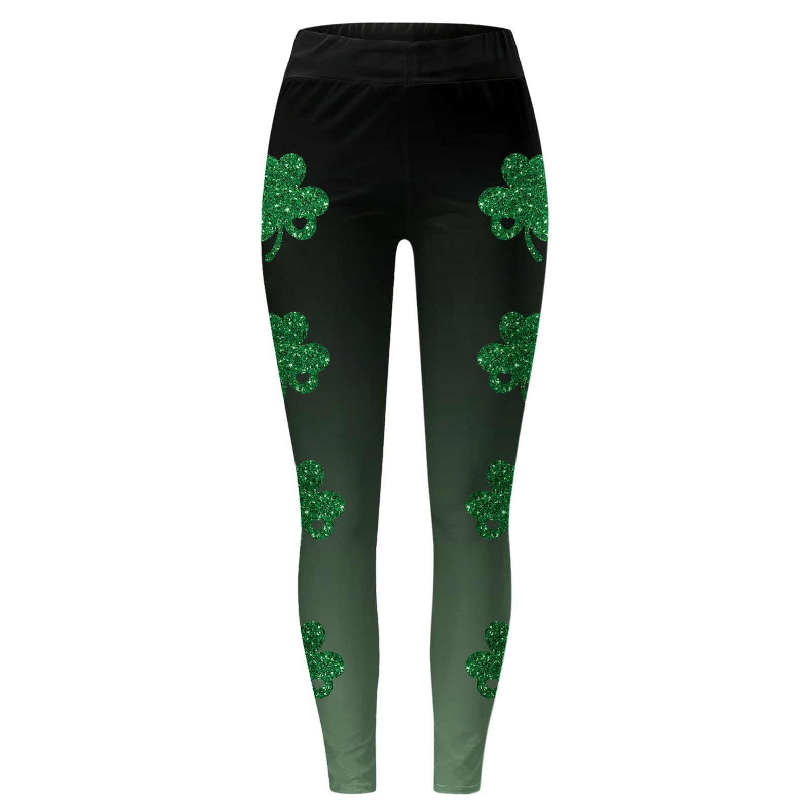 St. Patrick's Day Women's Yoga Pants - High Waisted Butt Lifting Tummy Control Leggings, Non See-Through Workout Pants with Fold Over Waistband | Perfect for Yoga, Gym & St. Patrick's Day Celebrations