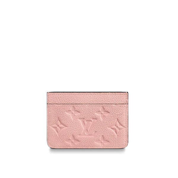 LV Monogram Empreinte Leather Card Holder in Rose Poudre - Slim Wallet for Credit Cards & IDs | Perfect for Everyday Use & Travel Essentials