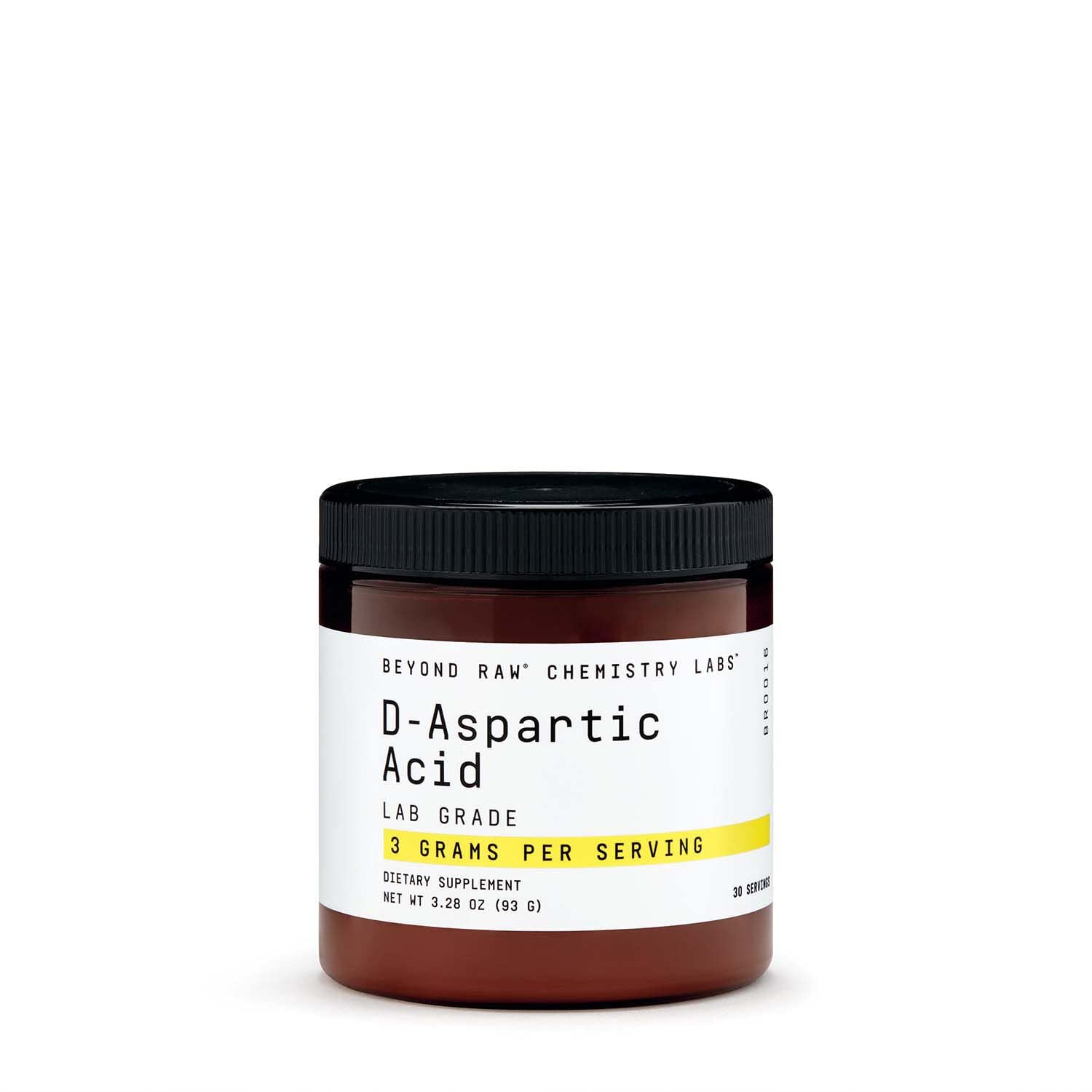 BEYOND RAW Chemistry Labs D-Aspartic Acid Powder - 300g Muscle Builder & Recovery Supplement for Athletes | 30 Servings | Pre-Workout & Post-Training Support for Men & Women