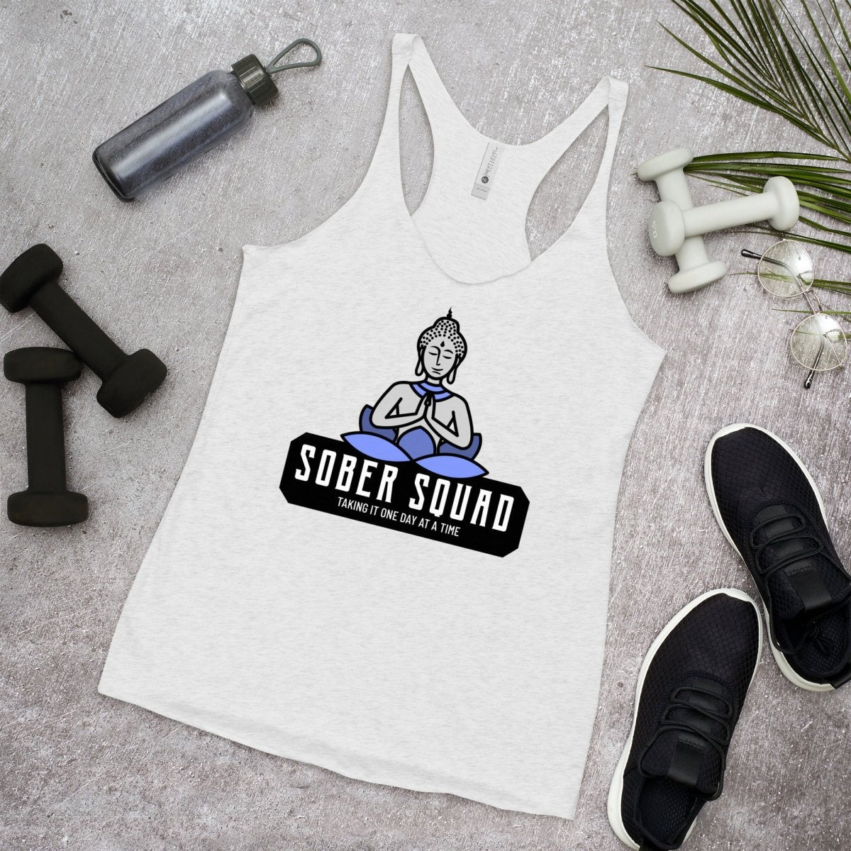 Sober Squad Women's Racerback Tank Top - Breathable Workout Shirt for Yoga, Running & Gym - Comfortable Athletic Wear for Fitness & Active Lifestyle