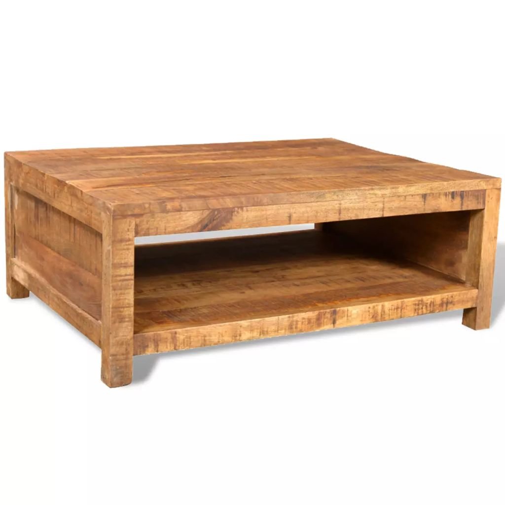 Solid Mango Wood Coffee Table with Storage - 31