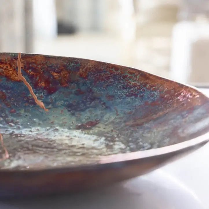 XXL Raku Kintsugi Decorative Bowl - Handcrafted Ceramic Art Piece for Home Decor, Zen Meditation & Table Centerpiece | Big Bowl Series #01