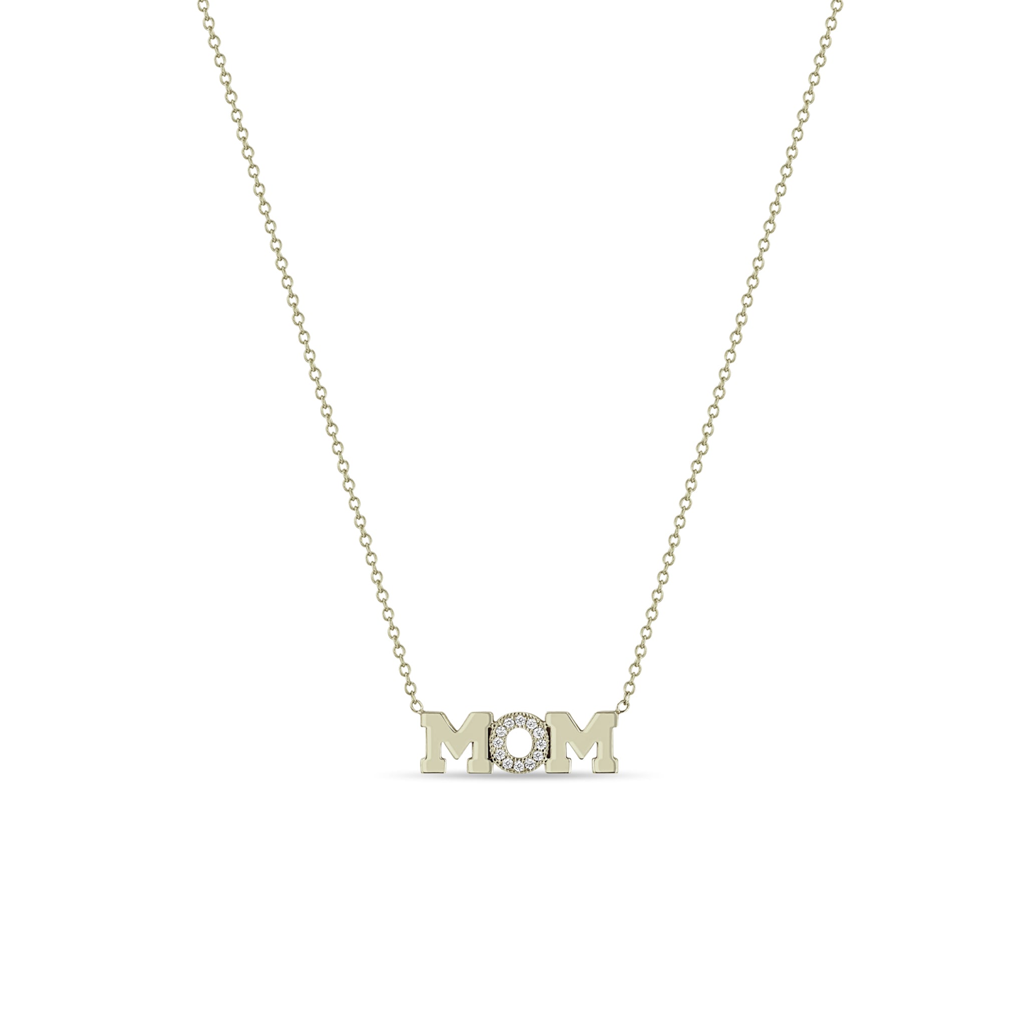 14K Gold 3 Letter Initial Pavé Diamond Pendant Necklace - Personalized Name Jewelry for Women, Gift for Her, Birthday, Anniversary, Valentine's Day