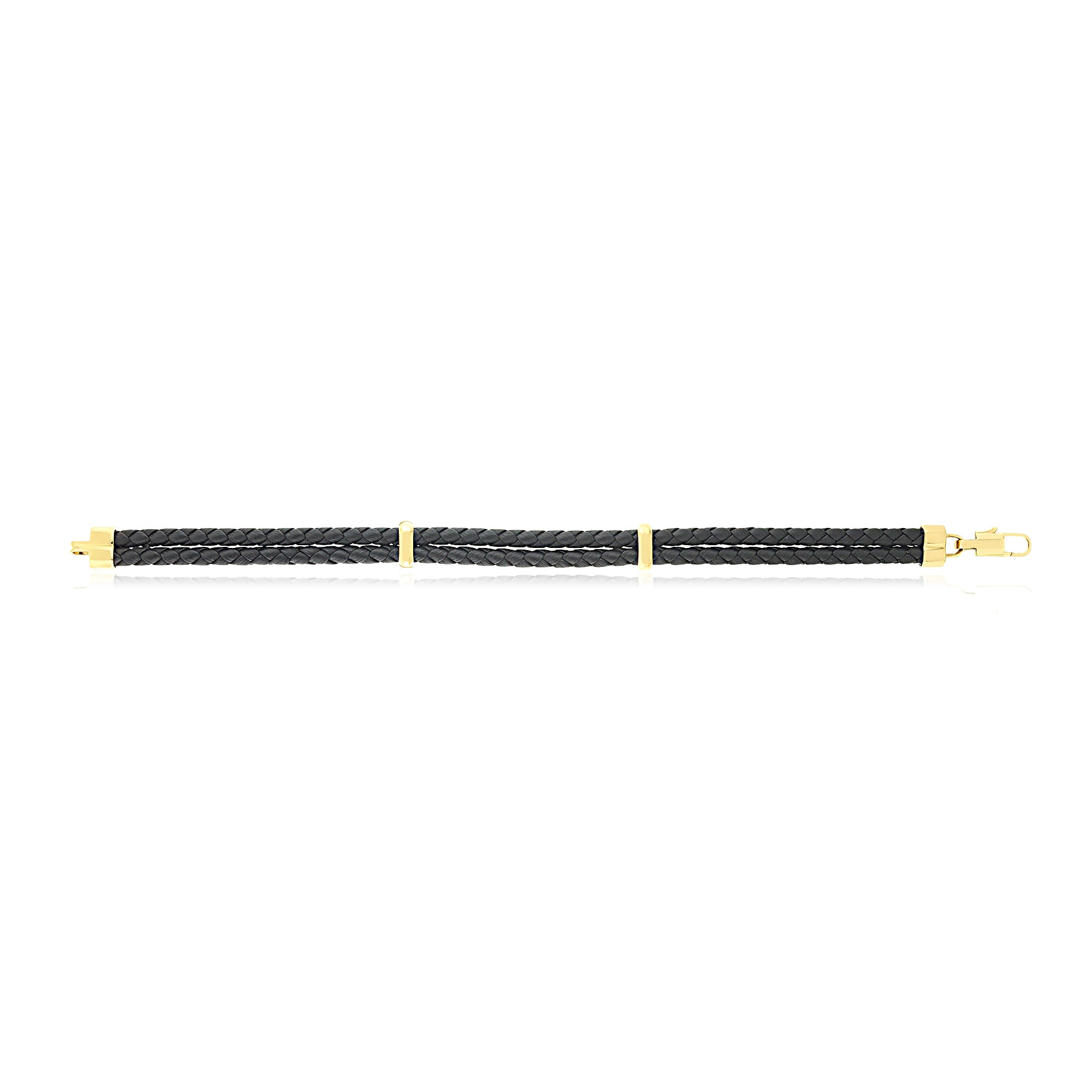 Men's Double Braided Leather Bracelet - Black Genuine Leather Wristband for Casual & Formal Wear - Perfect Gift for Him, Anniversary, Wedding, or Everyday Style