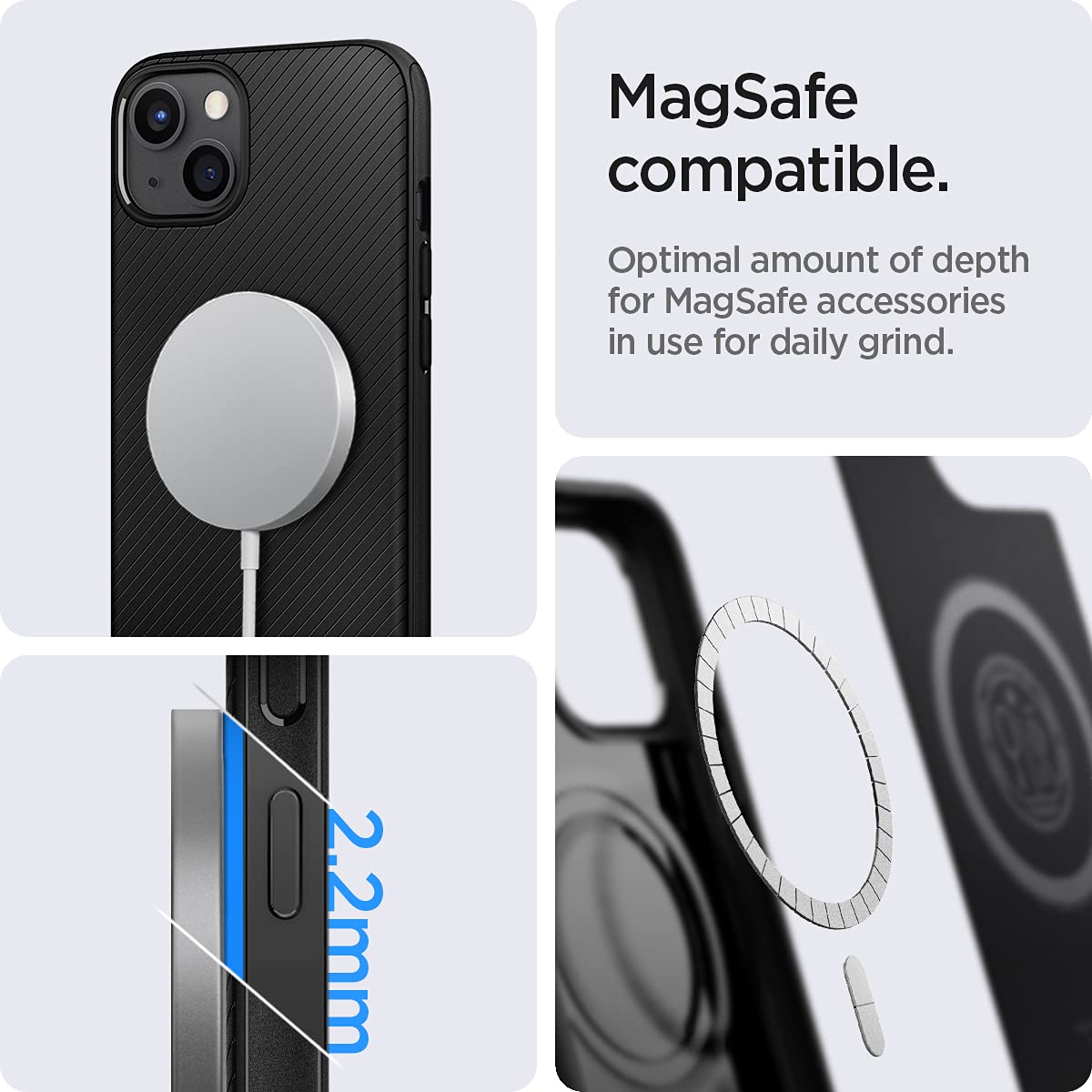 Spigen Mag Armor iPhone 13 Case (2021) - Matte Black | Magsafe Compatible Protective Cover | Perfect for Work, Travel & Everyday Use