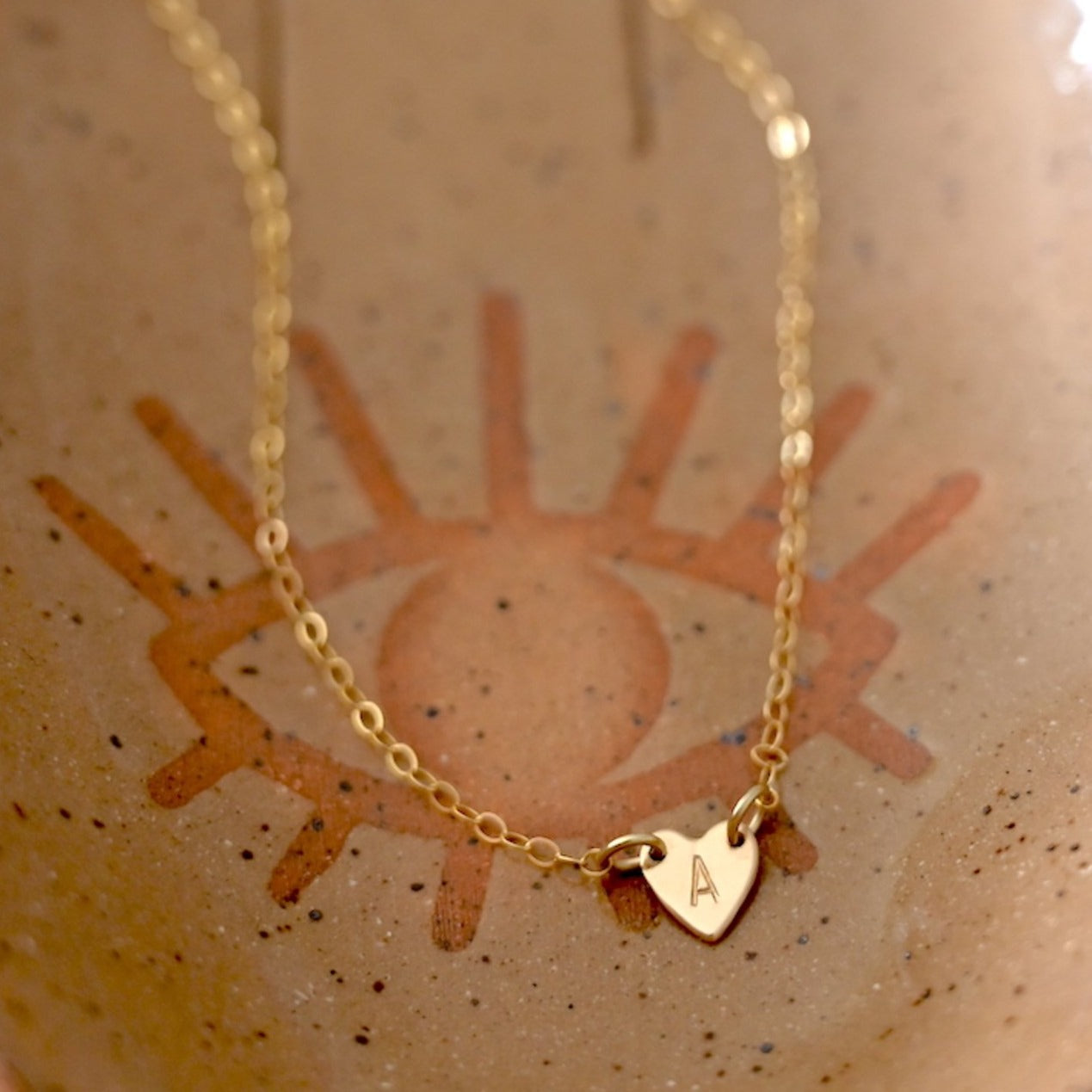 Lil Heart Initial Necklace - Personalized Name Necklace for Women, Dainty Gold or Silver Initial Pendant, Custom Engraved Jewelry Gift for Her - Perfect for Birthdays, Anniversaries, Valentine's Day & Everyday Wear