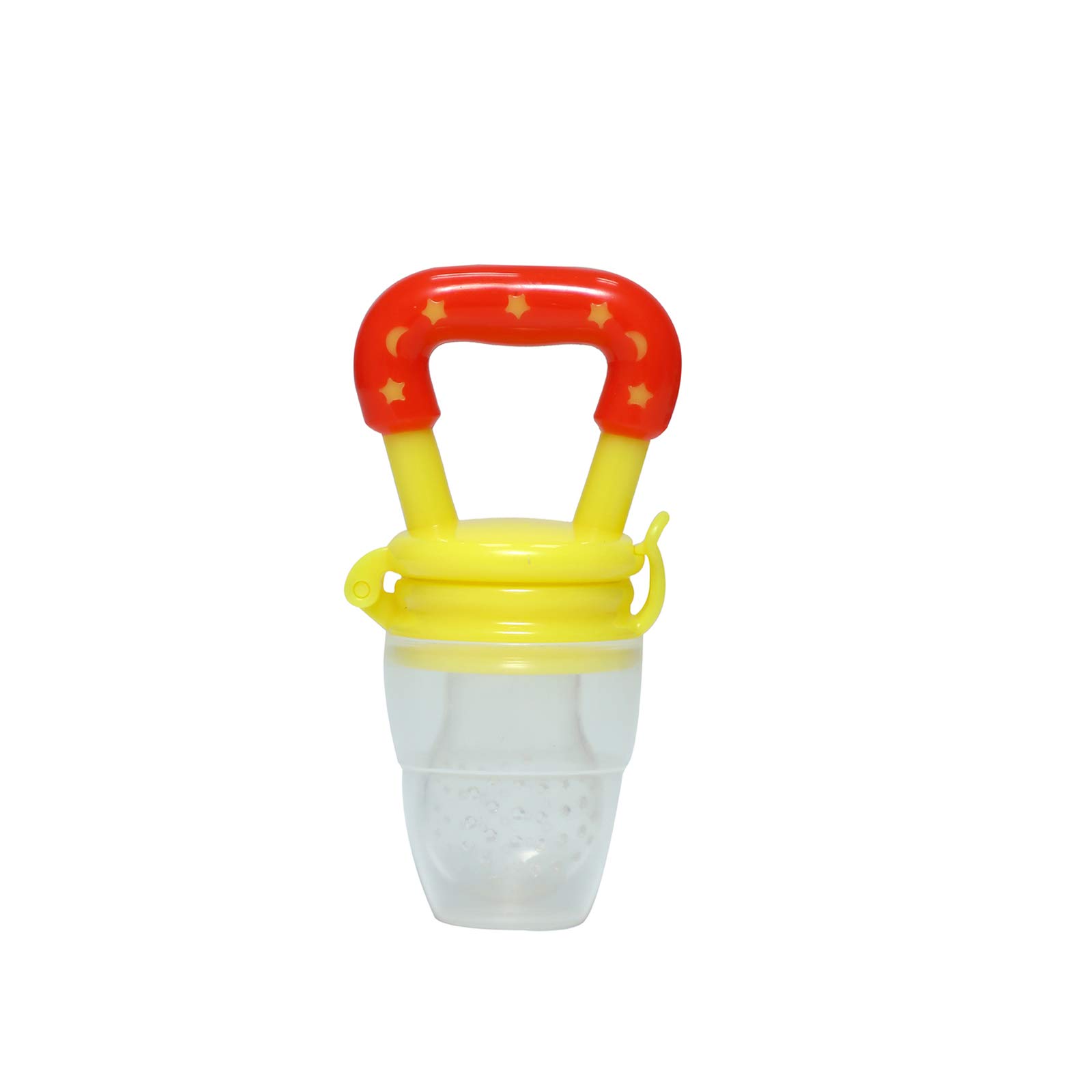 Safe-O-Kid BPA-Free Baby Fruit & Food Feeder – Non-Toxic Silicone Teether for Fresh Fruits, Vegetables & Snacks – Ideal for Babies & Toddlers (6-24 Months) – Yellow – Perfect for Teething Relief & Healthy Snacking On-The-Go
