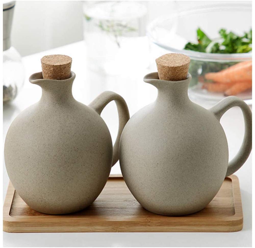 Qiuqiu Home 500ML Ceramic Oil Cruet - Kitchen Oil Dispenser Bottle for Olive Oil, Soy Sauce & Vinegar - Perfect for Cooking, Salad Dressing & Baking