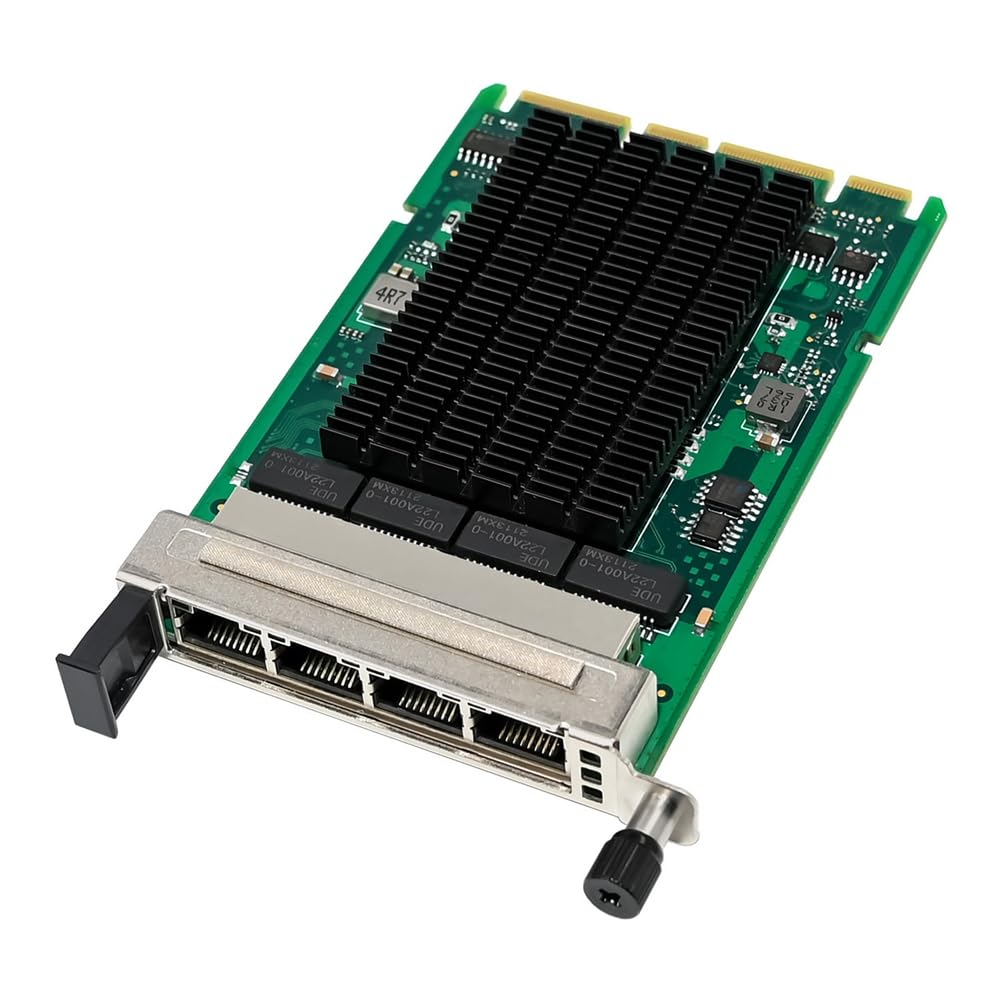 AXAOOQELD I350-T4 4-Port Gigabit Ethernet PCIe Network Card - OCP3.0 Server Adapter with RJ45 Ports for High-Speed Networking | Ideal for Data Centers, Cloud Computing & Enterprise Servers