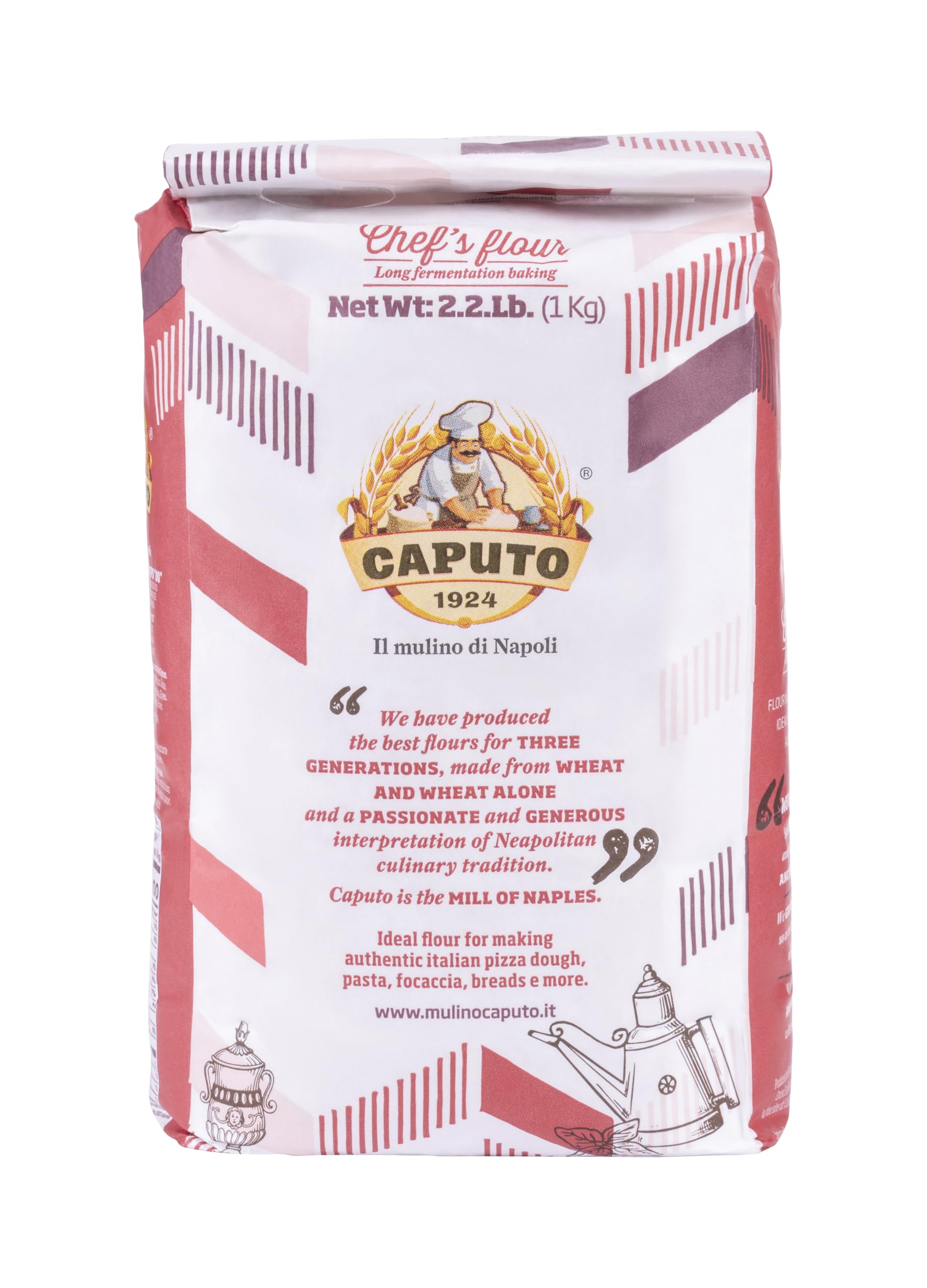 Antimo Caputo Chefs Flour 2.2 LB (Pack of 2) - Premium Italian 00 Double Zero Soft Wheat Flour for Homemade Pizza Dough, Artisan Bread & Fresh Pasta - Perfect for Neapolitan Pizza, Focaccia & Italian Baking