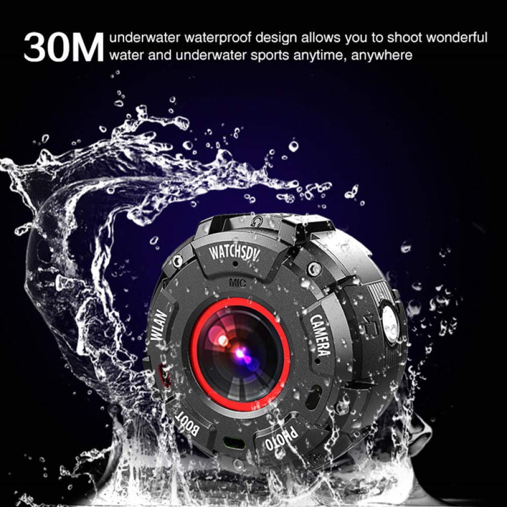 4K Waterproof Action Camera with Anti-Shake & WiFi - Round Screen Sports Camera for Diving, Skiing, Cycling | Shockproof & App Control for Adventure Recording
