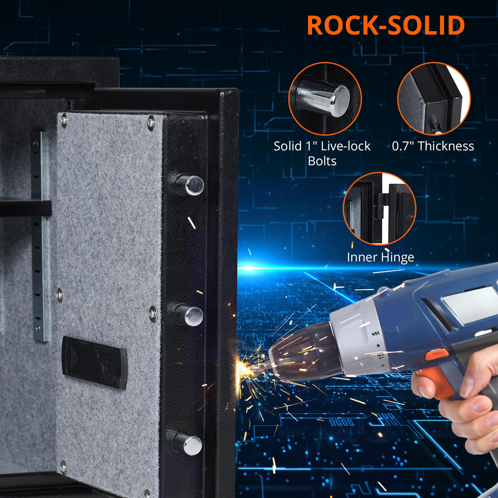 GARVEE 2 Cubic Feet Steel Digital Safe with Electronic Keypad - Secure Cash, Jewelry & Valuables for Home, Office & Business Use