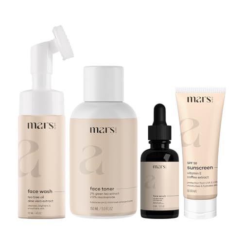 GHC Ultimate Acne Care Combo Set - Clarifying Face Wash, Toner, Alpha Arbutin Serum & Sunscreen for Clear Skin | Complete Skincare Routine for Acne-Prone Skin | Perfect for Daily Use & Travel Skincare Essentials