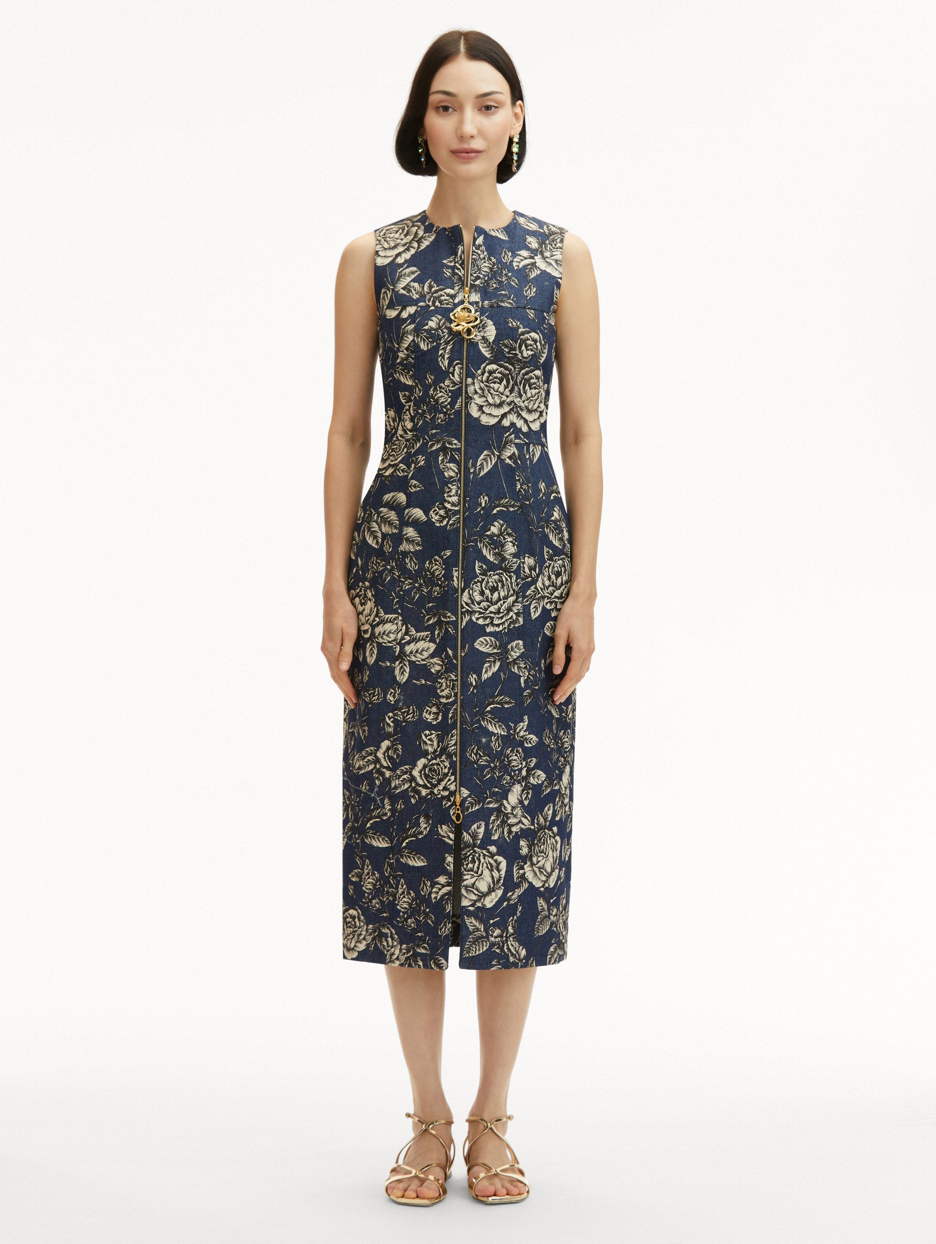 Stylish Rose Printed Denim Dress for Women - Floral Embroidered Denim Shirt Dress - Perfect for Spring Outfits, Casual Wear & Date Nights