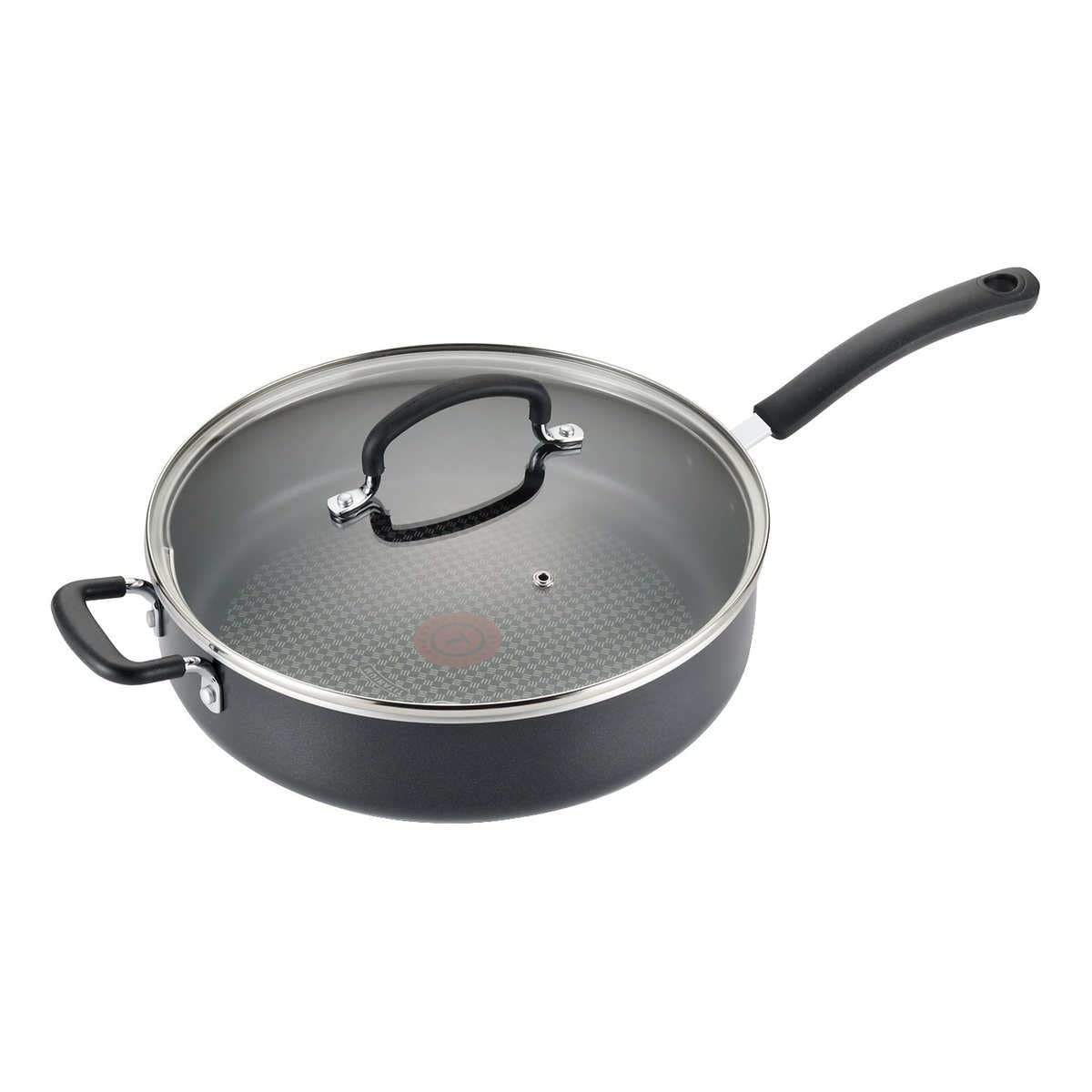 T-fal 1092330 5.5-Quart Nonstick Jumbo Cooker & Saute Pan with Glass Lid - Dishwasher & Oven Safe Black Cookware - Perfect for Family Meals, Stir-Frying & One-Pot Cooking