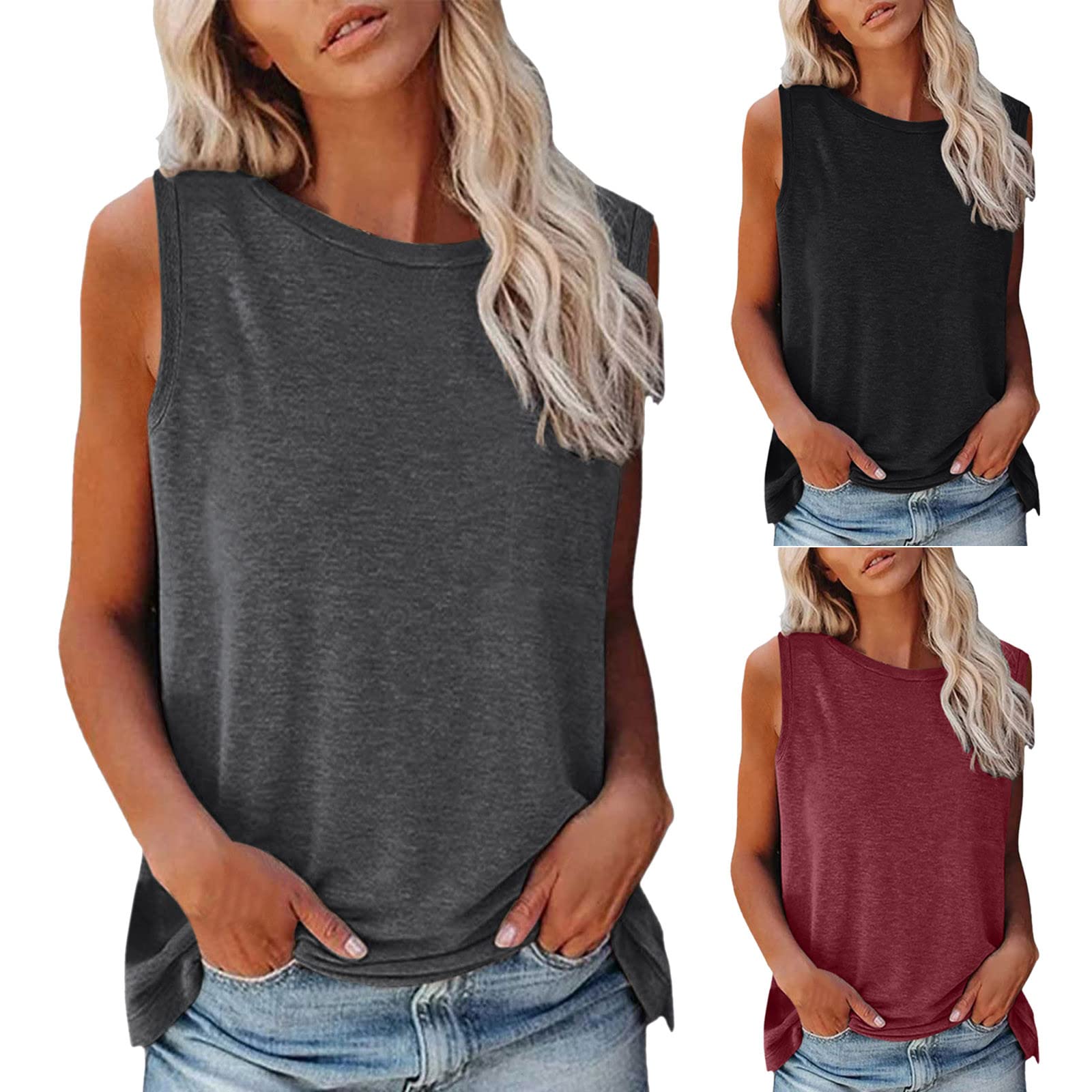 Women's Summer Sleeveless V-Neck Sunflower Print Tank Top - Casual Blouse & Crop Top for Beach, Vacation & Outdoor Activities