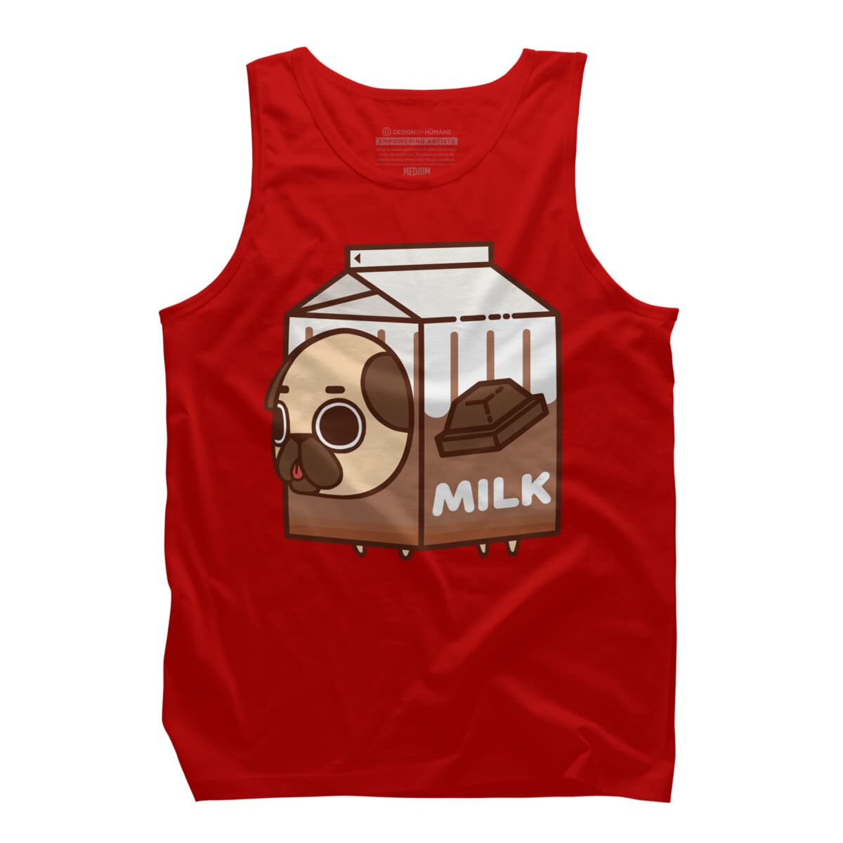 Design By Humans Men's Puglie Chocolate Milk Graphic Tank Top - Soft Cotton Casual Tee for Summer Outfits, Beach Wear & Lounge Comfort