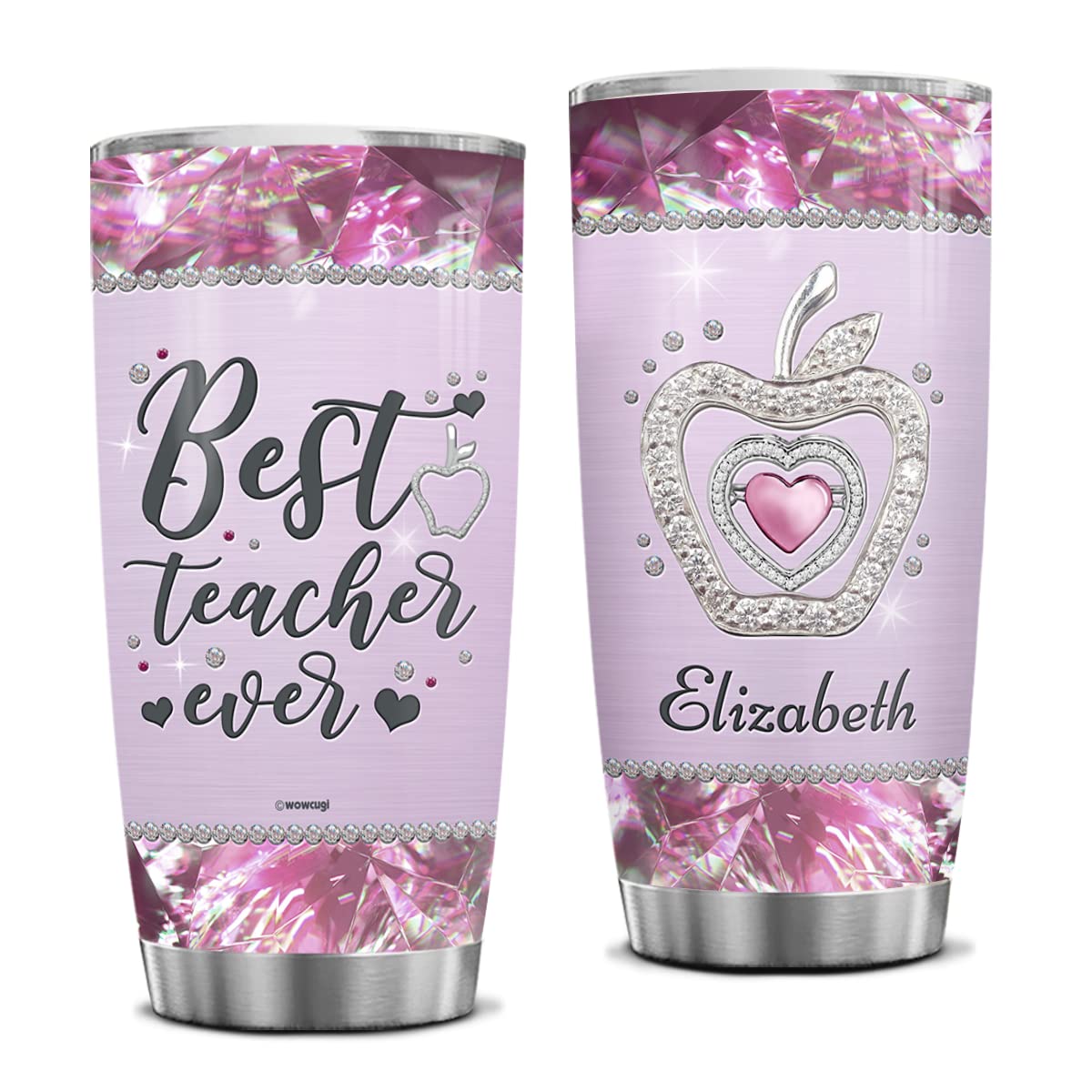 Personalized Teacher Tumbler 20oz - Best Teacher Gift for Women & Men - Jewelry Drawing Style - Perfect for Teachers Day & Appreciation
