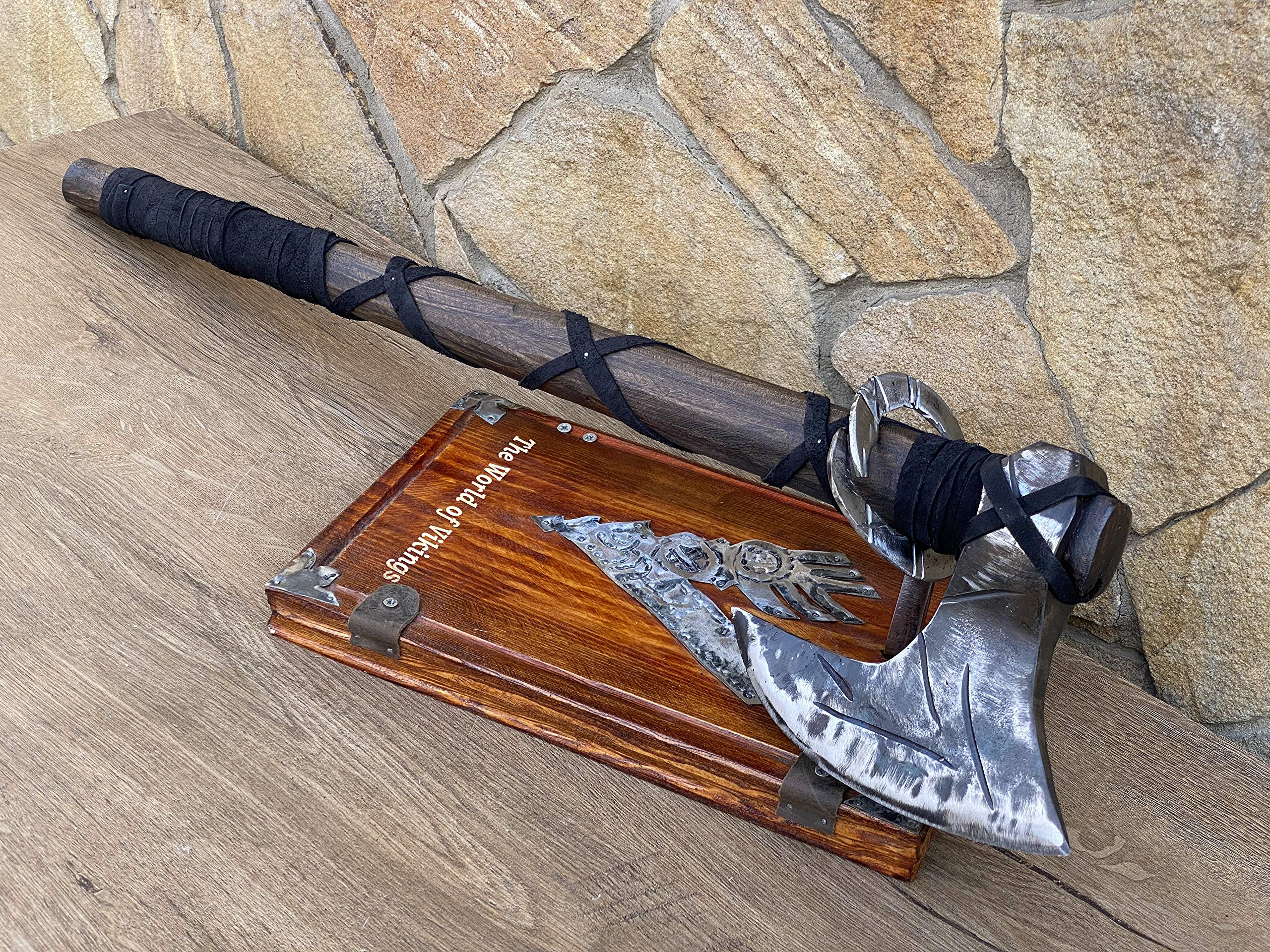 Wall Mounted Axe Holder - Personalized Axe Display Gift for Home Decor & Outdoor Enthusiasts | Perfect for Cabin, Garage, or Hunting Lodge