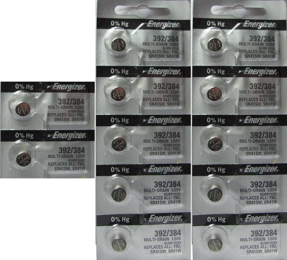 Energizer 392/384 Silver Oxide Batteries (12 Pack) - Mercury-Free, Long-Lasting Power for Watches, Calculators & Medical Devices
