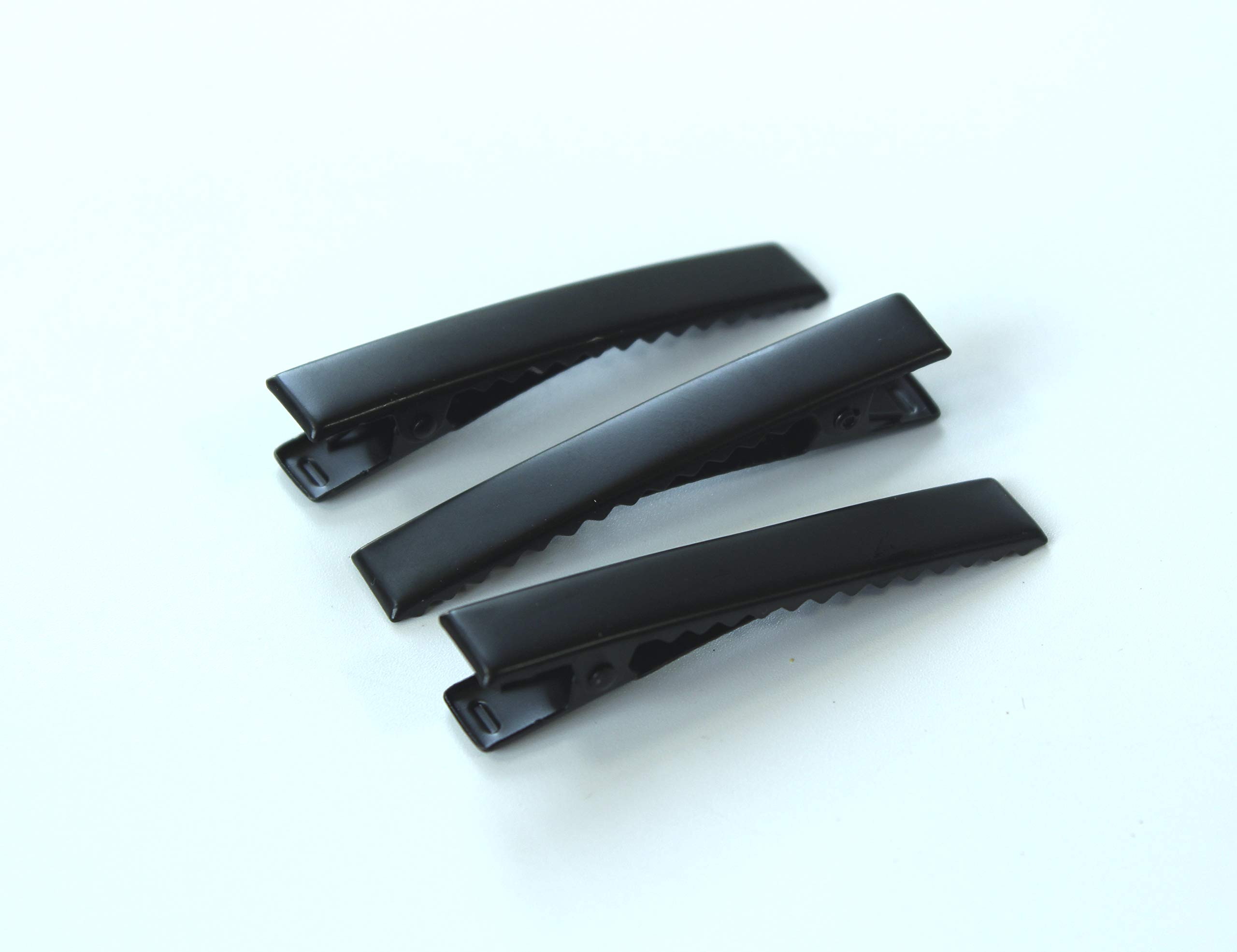 50pcs 60MM Black Flat Alligator Hair Clips for DIY, Crafting, and Hair Styling - Perfect for Salon, Home Use, and Hair Accessories Making