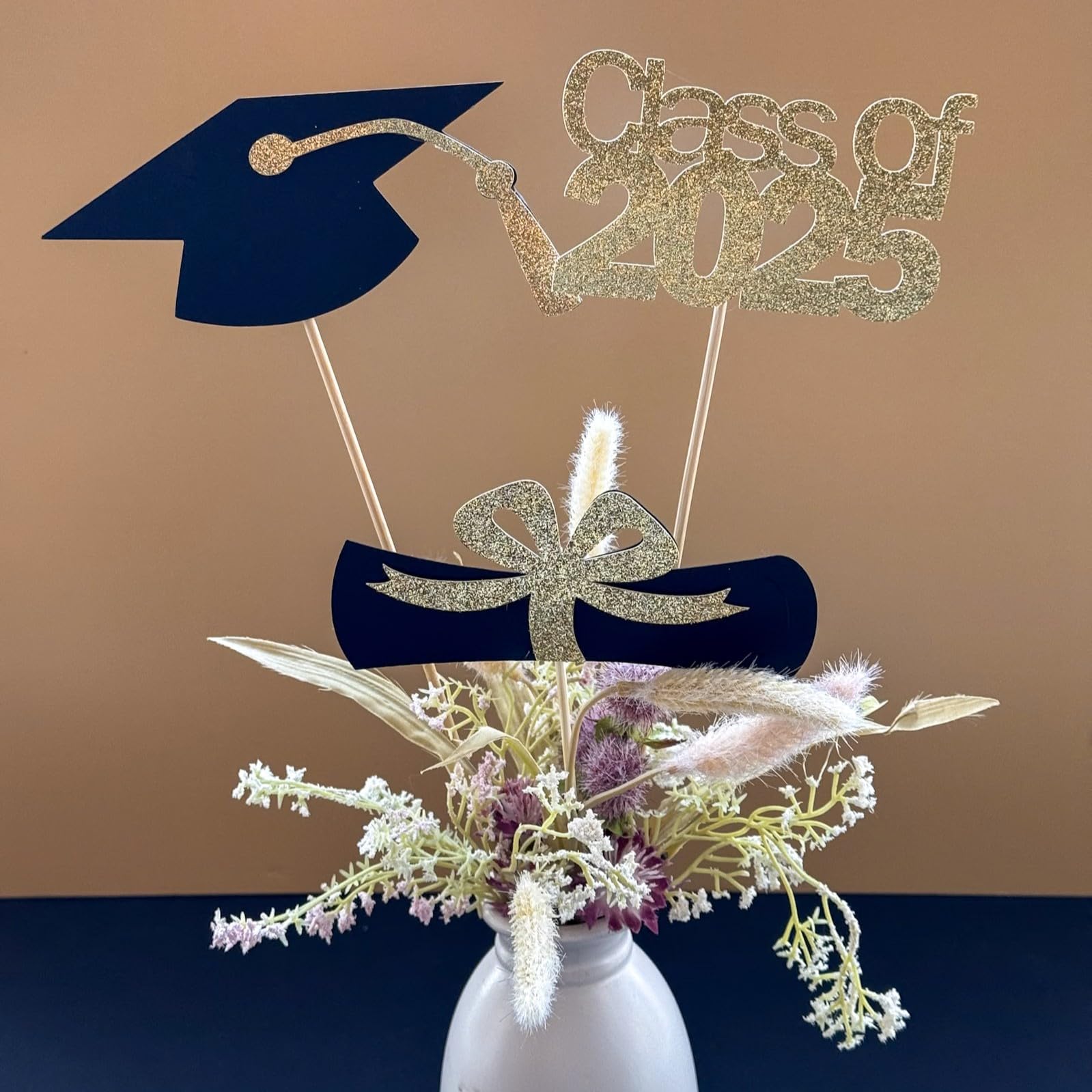 Class of 2025 Graduation Decorations - Graduation Centerpiece Sticks, Party Picks & Table Decor for High School & College Graduation Ceremonies, Celebrations & Photo Backdrops