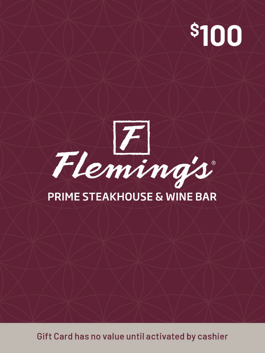 $100 Bloomin' Brands Fleming's Prime Steakhouse & Wine Bar Gift Card - Perfect for Birthday Gifts, Anniversary Celebrations & Corporate Rewards