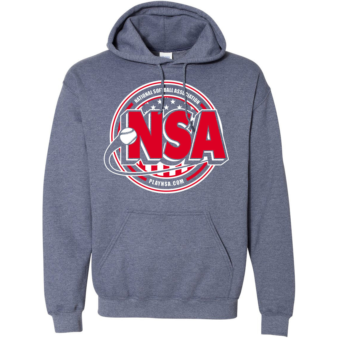 NSA Crest HeavyBlend Hoodie - Official National Softball Association Pullover Sweatshirt for Men & Women | Perfect for Games, Practices & Casual Wear