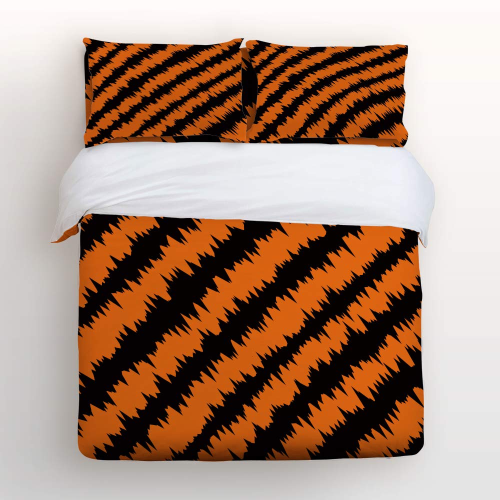Pink Sky Twin Size Kids Duvet Cover Set - Cute 4-Piece Bedding Set for Girls & Boys with Black & Orange Claw Mark Design - Includes 1 Duvet Cover, 1 Flat Sheet & 2 Pillowcases - Perfect for Kids' Bedrooms, Sleepovers & Themed Decor