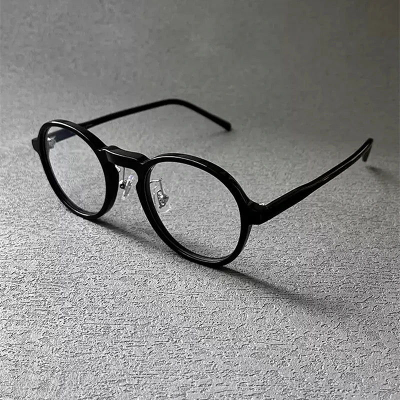 Stylish Black Acetate Full Rim Round Eyeglasses for Women - Trendy & Comfortable Frames for Work, Reading & Everyday Use