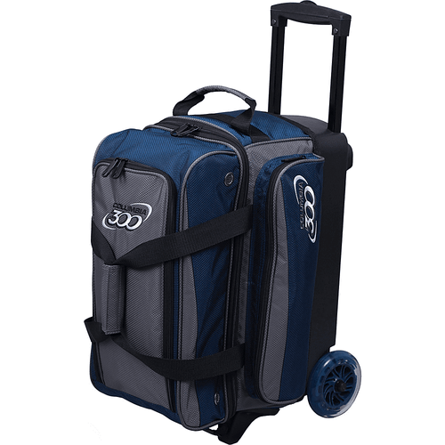 Columbia Icon Double Roller Bowling Bag - Navy & Charcoal | Durable Rolling Bowling Ball Carrier for League Play & Tournaments | Perfect for Bowling Enthusiasts & Pro Players