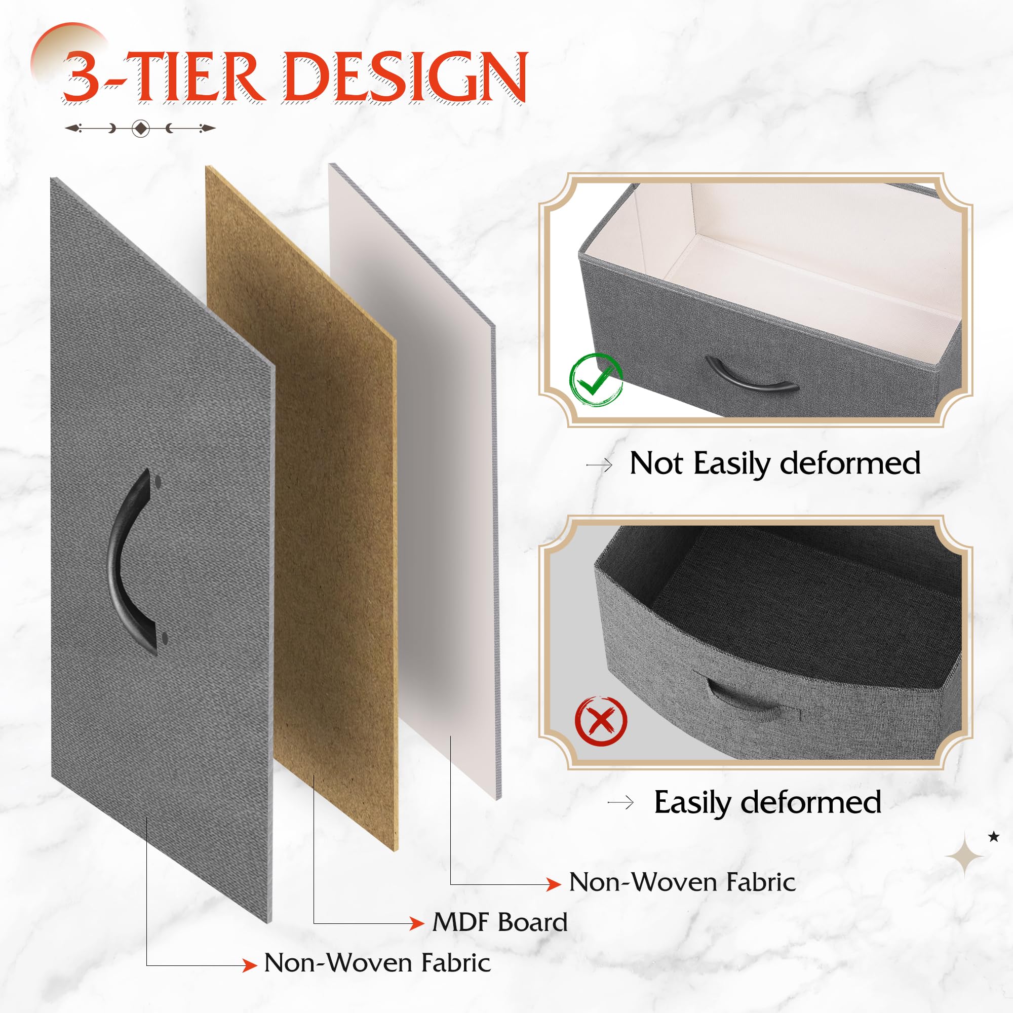 WLIVE 16-Drawer Fabric Storage Dresser - Tall Bedroom Dresser Organizer with Bins for Closet, Hallway & Living Room - Dark Grey Chest of Drawers for Home Organization & Space Saving