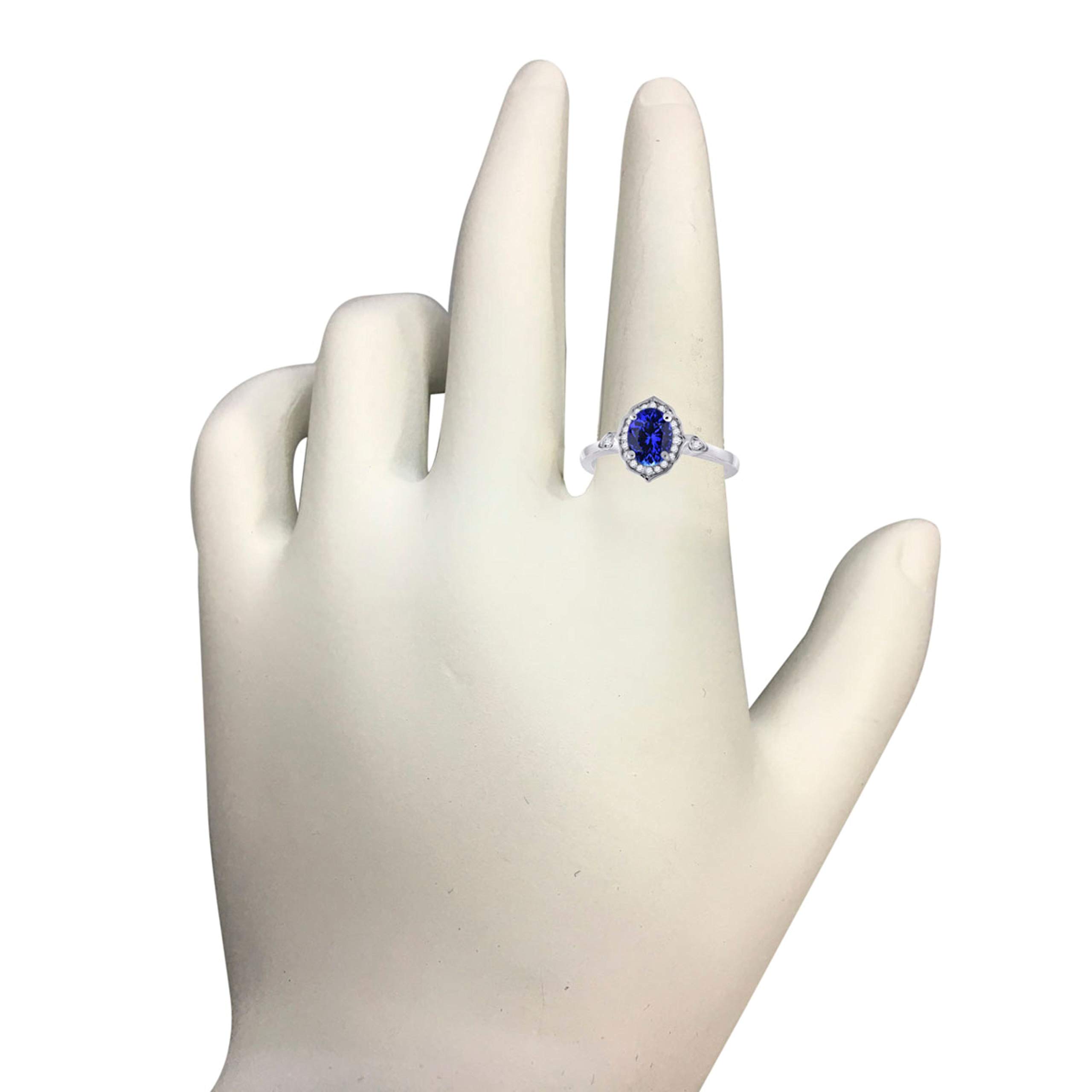 0.85 Carat Oval Tanzanite & Diamond Ring in 10K Rose/White/Yellow Gold - Elegant Valentine's Day Gift for Her, Anniversary Present, Engagement Jewelry, Special Occasion Accessory
