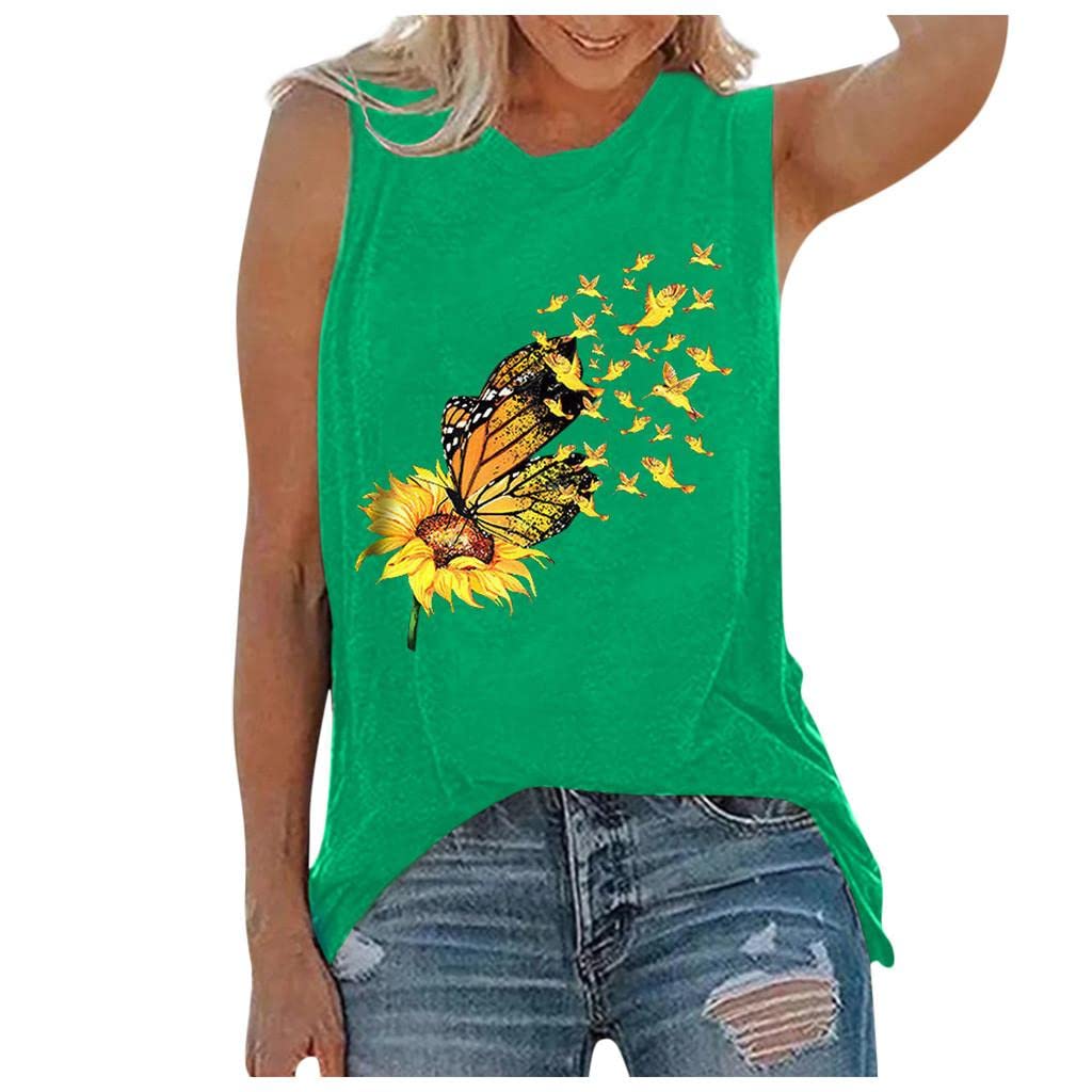 Women's Summer Tank Tops - Casual Loose Crewneck Sleeveless Tee Shirts & Camisoles | Perfect for Beach, Gym, Yoga and Everyday Wear