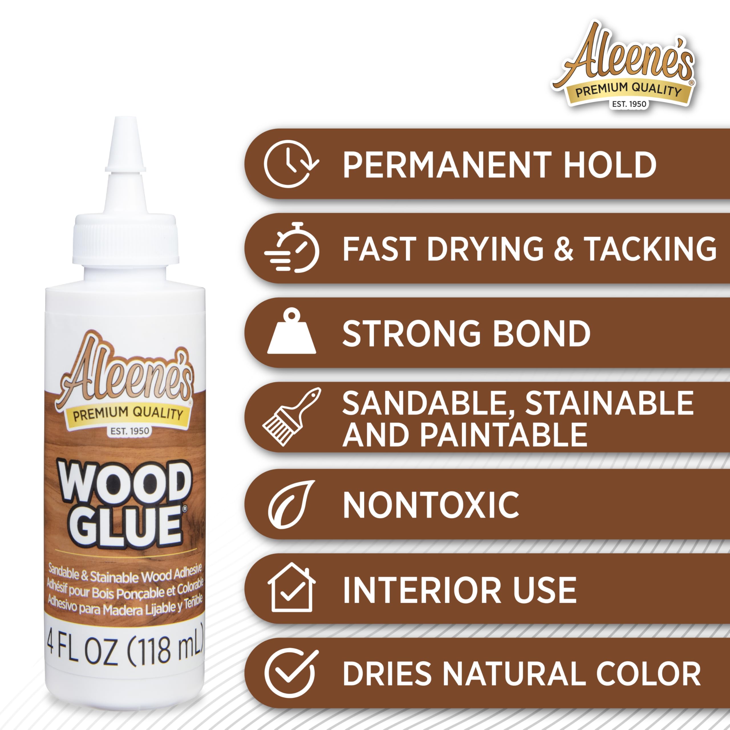 Aleene's Original Tacky Glue 4oz - Fast Drying Wood Glue for DIY Crafts, Woodworking & Home Repairs - Perfect for Furniture, Cabinets & Wooden Toys