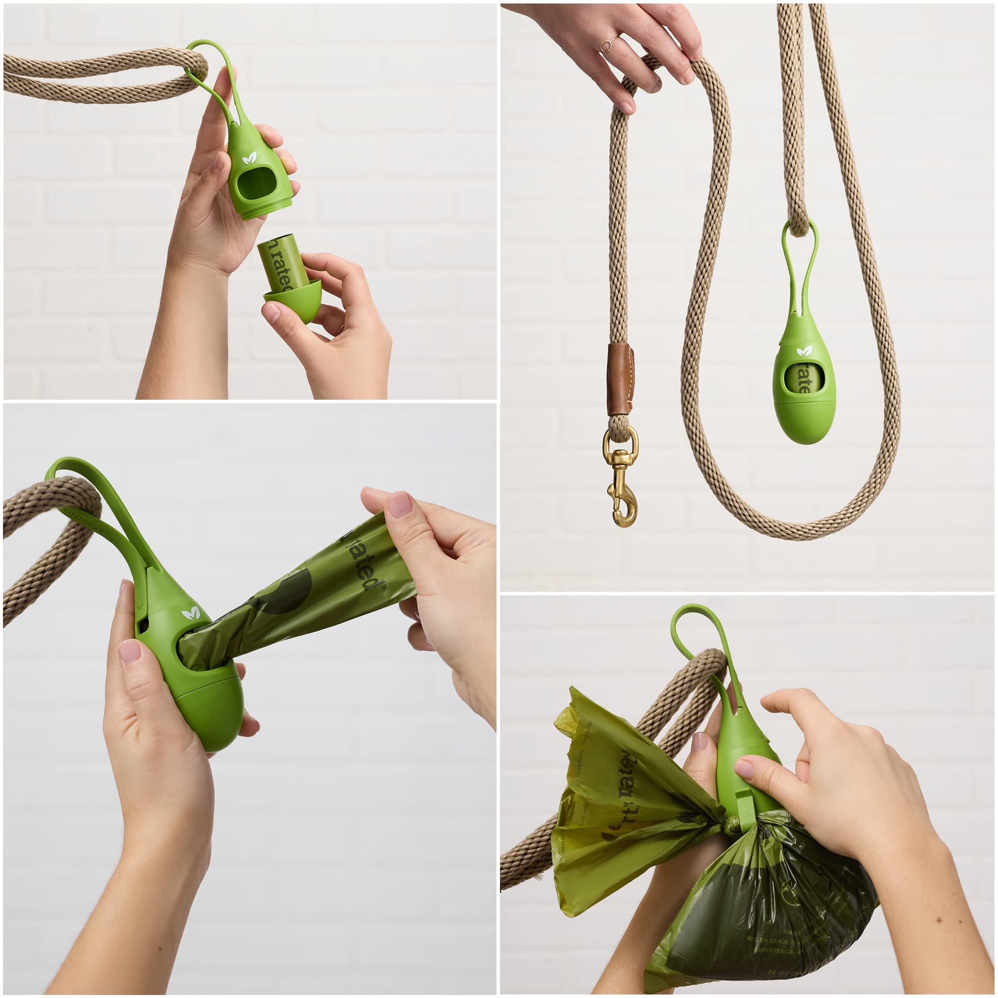 Earth Rated Dog Poop Bag Holder with 15 Leakproof Bags | Durable, Unscented Waste Dispenser for Dogs | Perfect for Walks, Park Visits & Outdoor Adventures