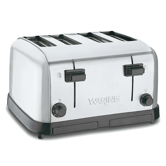 Waring Medium Duty 4 Slice Pop Up Toaster 120V - Stainless Steel Toaster for Home & Restaurant Use - Perfect for Breakfast, Bagels & Pastries