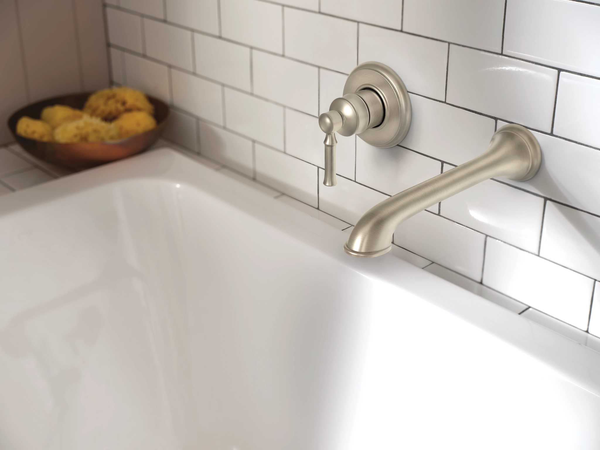 Dartmoor Chrome Single Handle Wall Mount Tub Filler Faucet - Perfect for Bathroom Renovation and Modern Home Decor