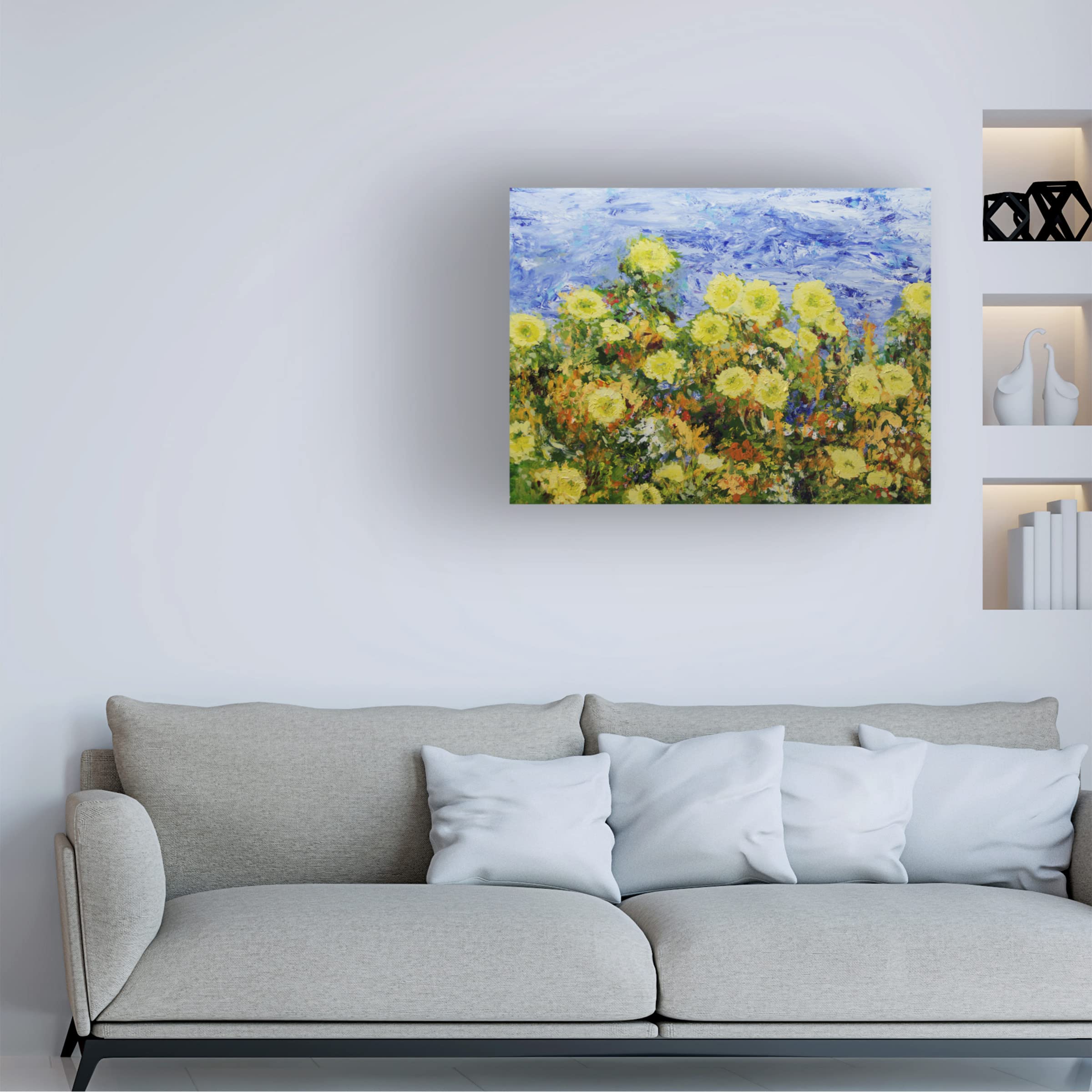 Trademark Fine Art 'Storm Over Summer Garden' Canvas Art by Allan Friedlander - Stunning Landscape Wall Decor for Living Room, Bedroom & Office
