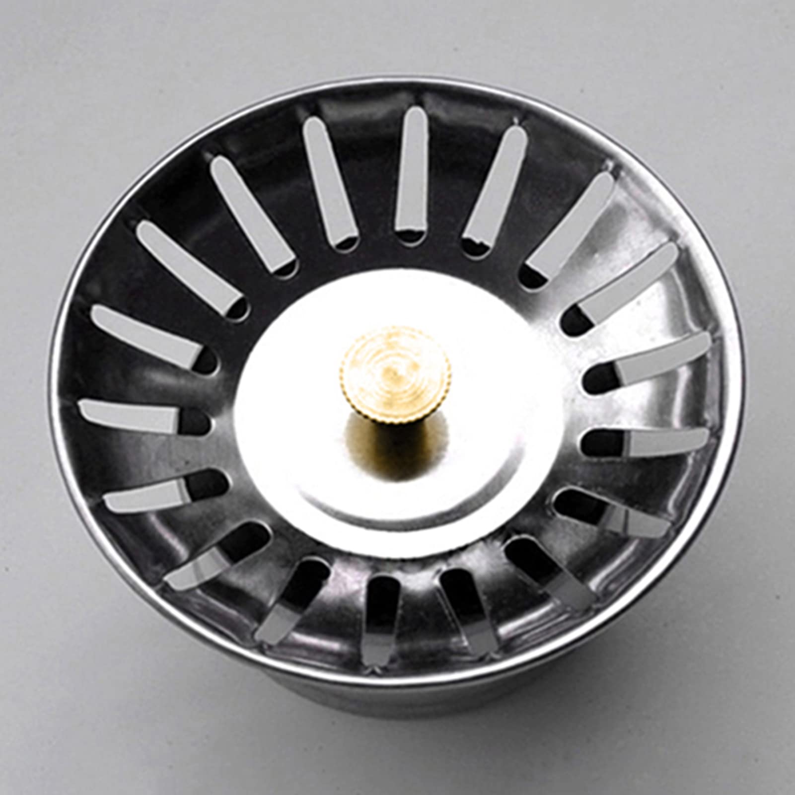 Stainless Steel Kitchen Sink Strainer and Stopper Combo - Standard Drain Basket Replacement - Drain Protector for Kitchen & Bathroom Sinks (Silver) - Perfect for Food Waste Prevention and Clog-Free Drains