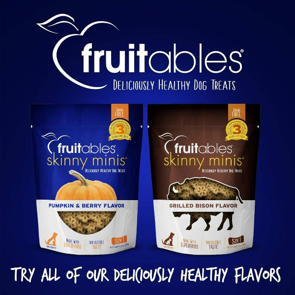 Fruitables Skinny Minis Pumpkin & Berry Flavor Dog Treats - Healthy Low-Calorie Training Snacks for Small Dogs - Perfect for Reward Training & On-the-Go Treats